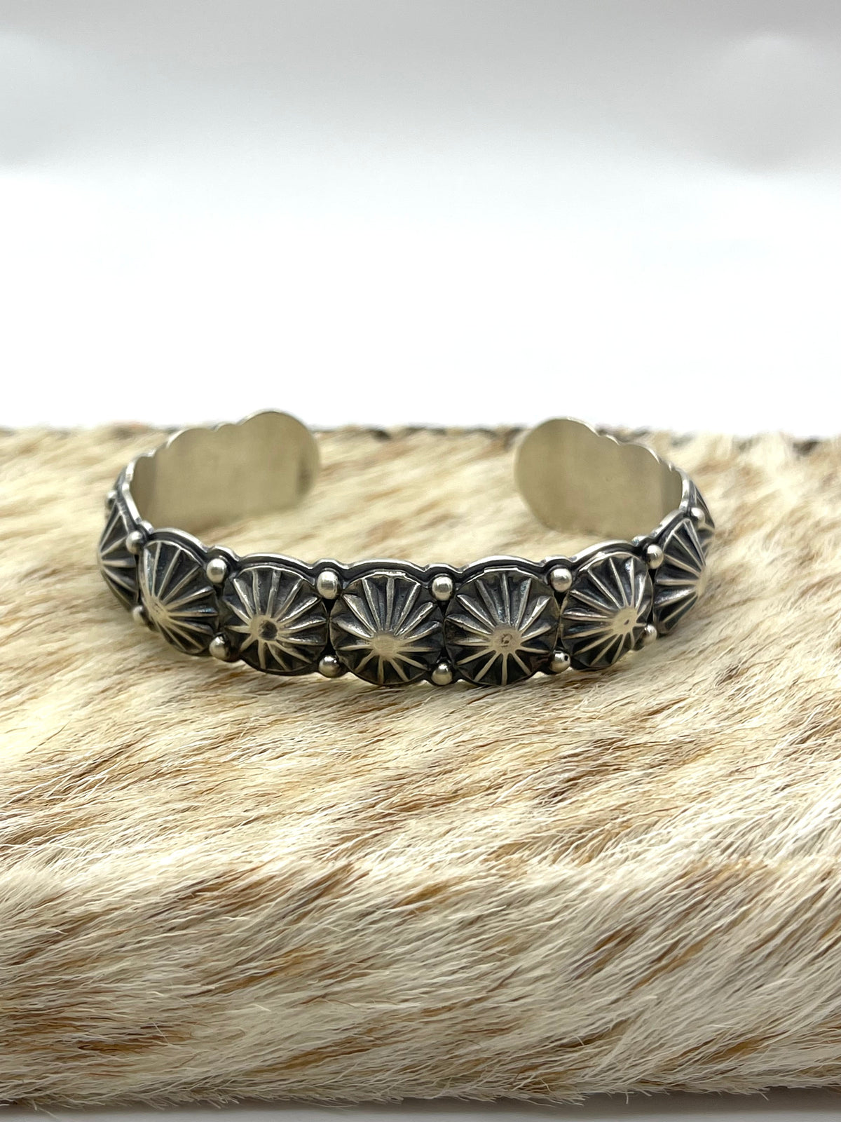 6.25"-7" Silver Star Cuff by Thomas Yazzie, Navajo