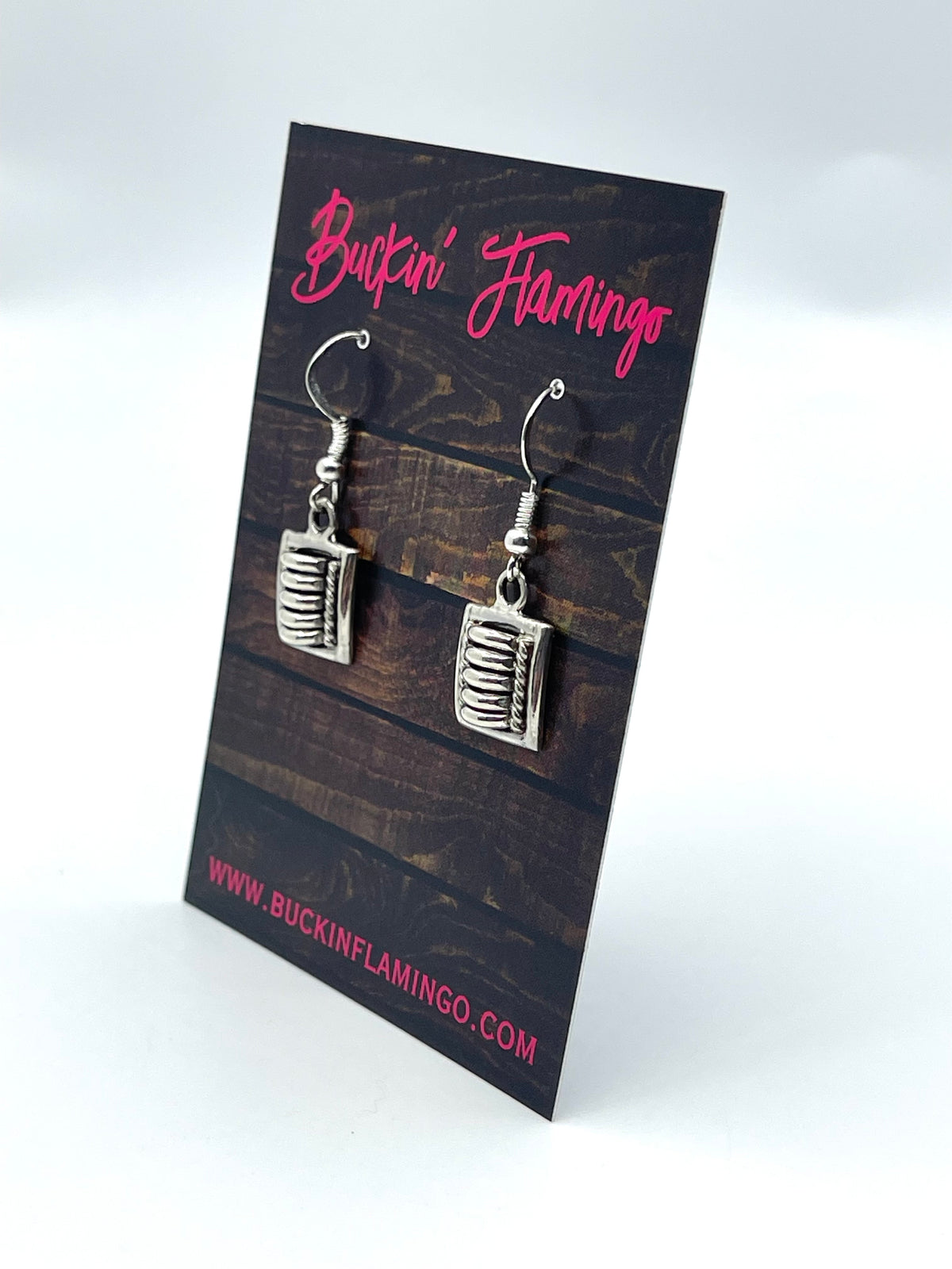 Water Bead Small Square Dangle Earrings by Thomas Charley, Navajo