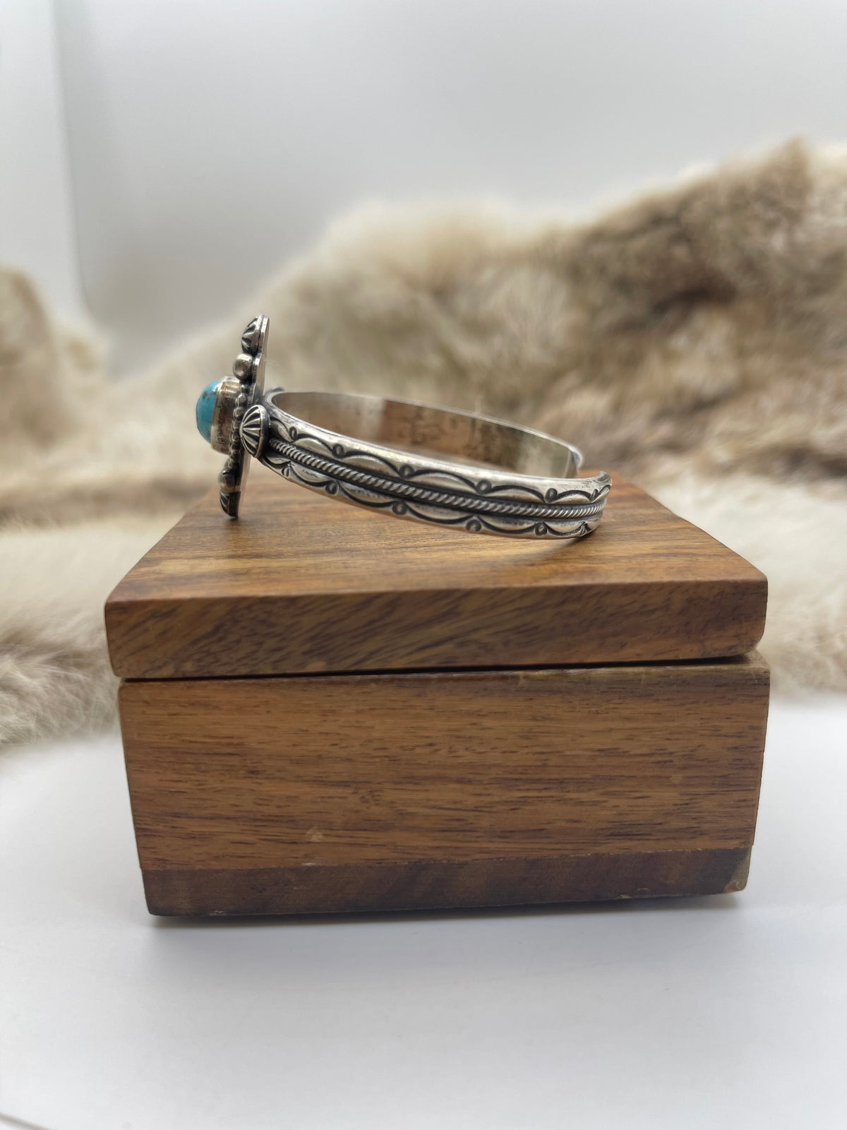 6"-7.5" Turquoise Cuff by Max Calladitto, Navajo