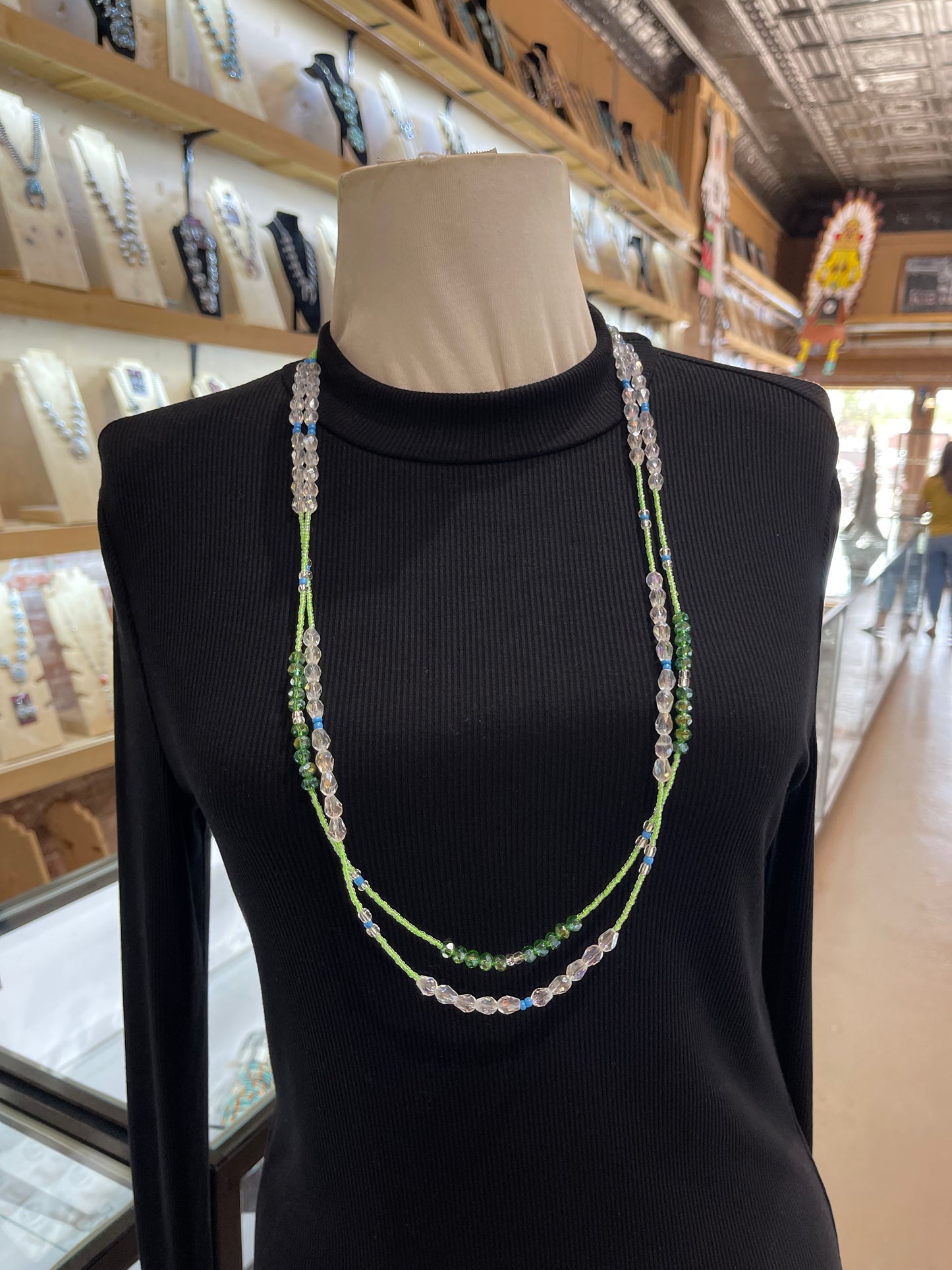 30” Beaded Necklace and Earring Set by Lillian & Vernon Steele, Apache