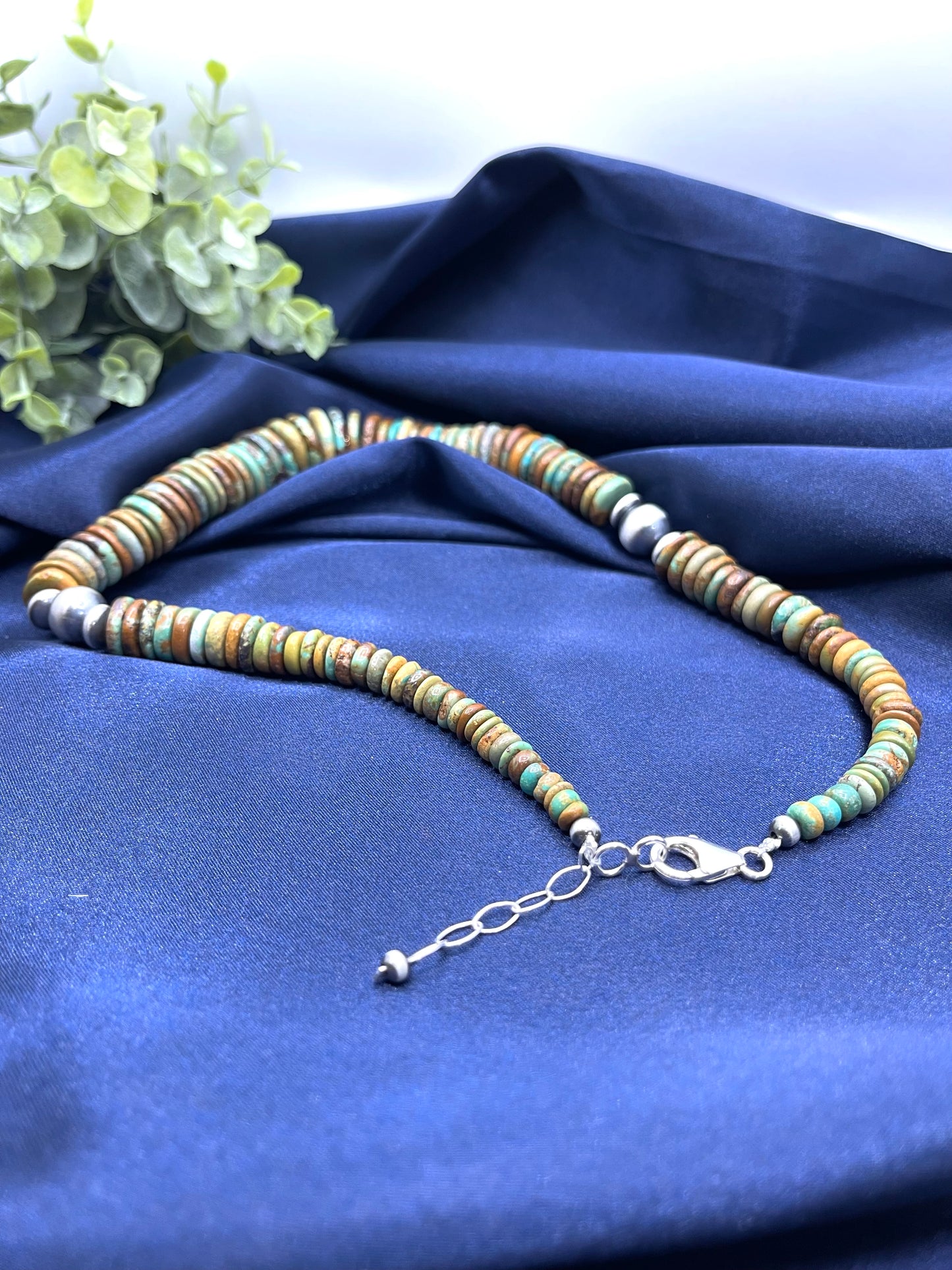 19" 5mm - 17mm Royston Turquoise Necklace