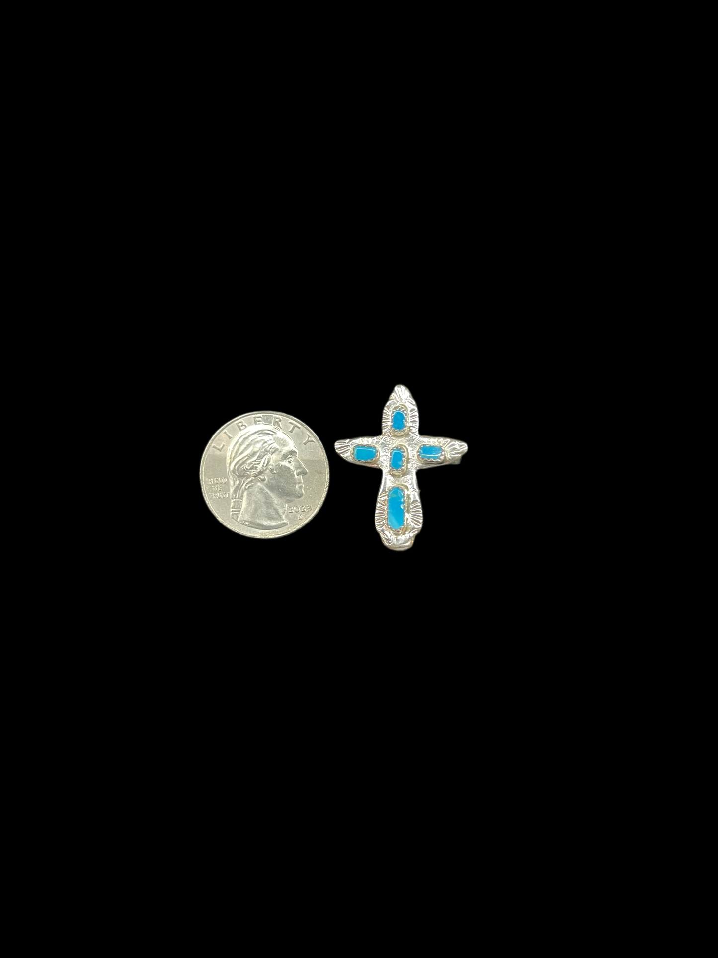 Sleeping Beauty Turquoise Cross by Celia Iule, Zuni