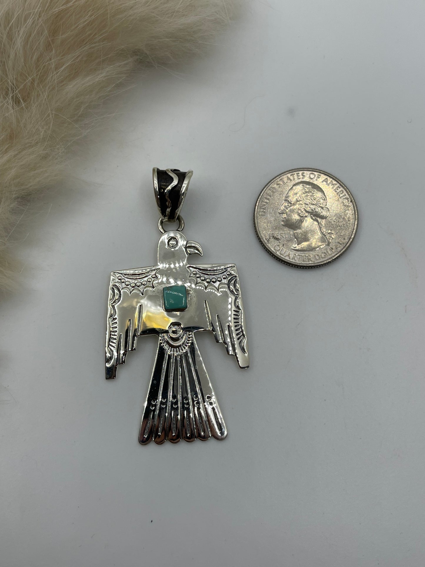 Thunderbird Pendant 7.7mm bale by Brandon Berlin, Navajo