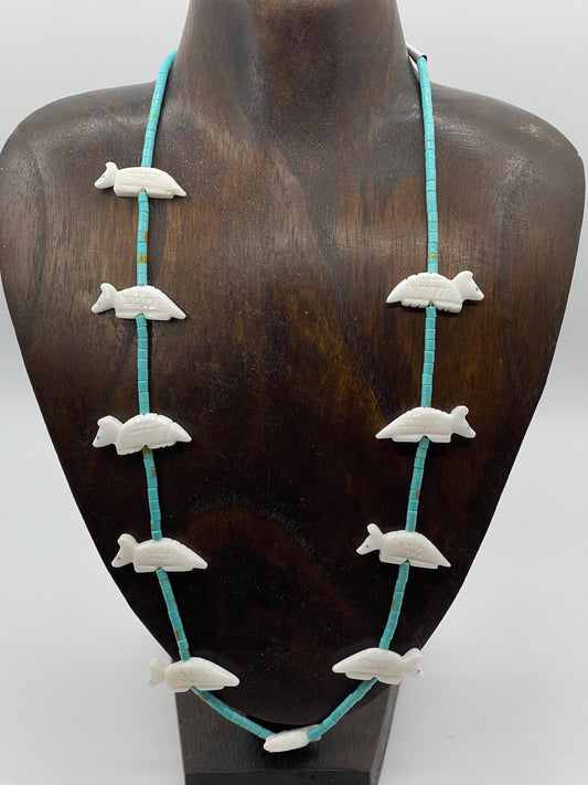 24" Armadillo Fetish Necklace by Marvelita Phillips, Zuni