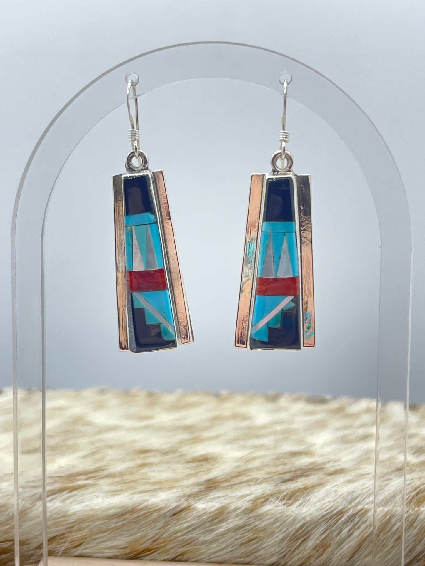 Inlaid Turquoise, Onyx, Mother of Pearl, and Red Coral by Patty Edaakie, Zuni