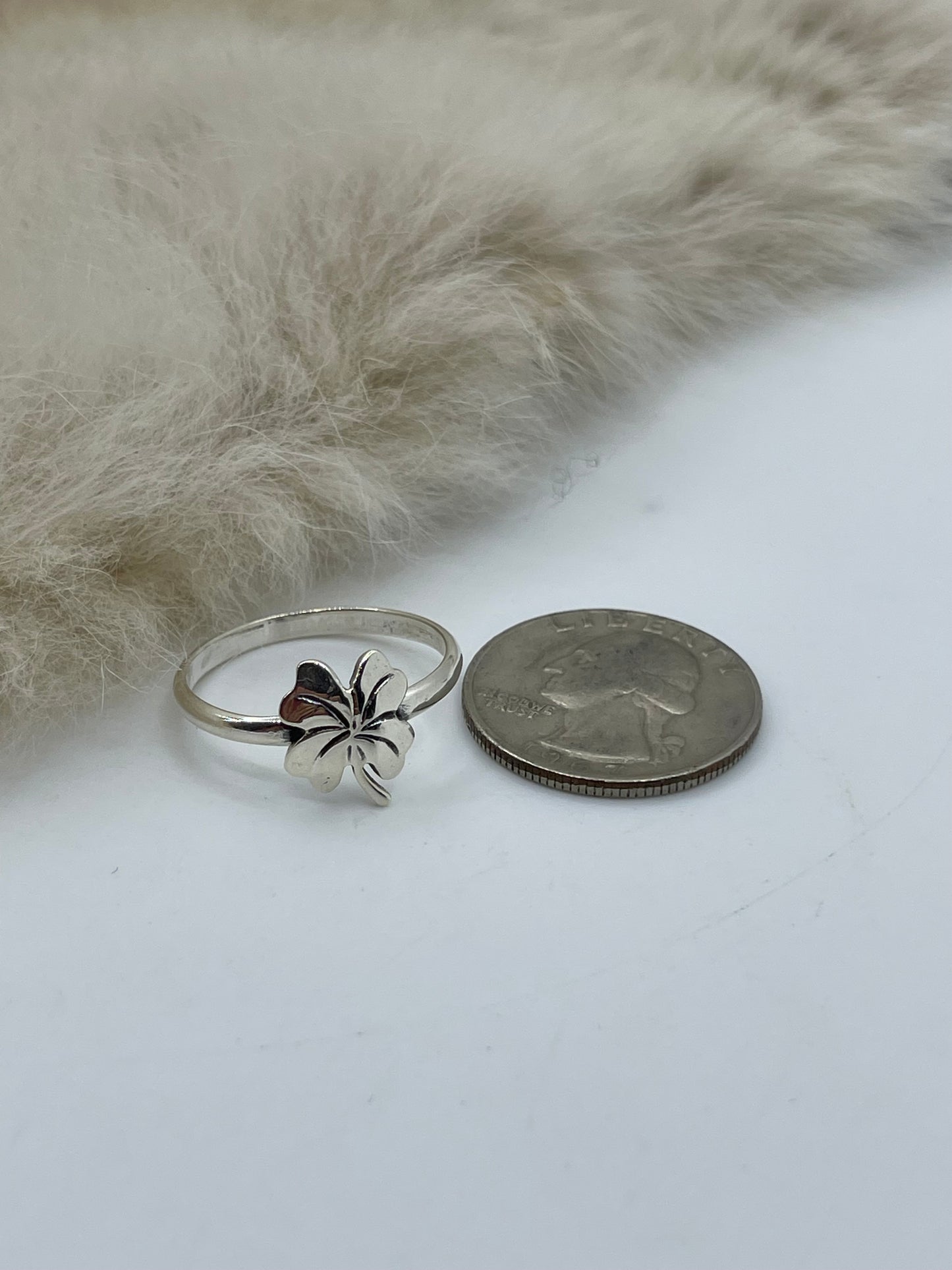 6.5 Silver Flower Ring by Sonyei Coho, Navajo