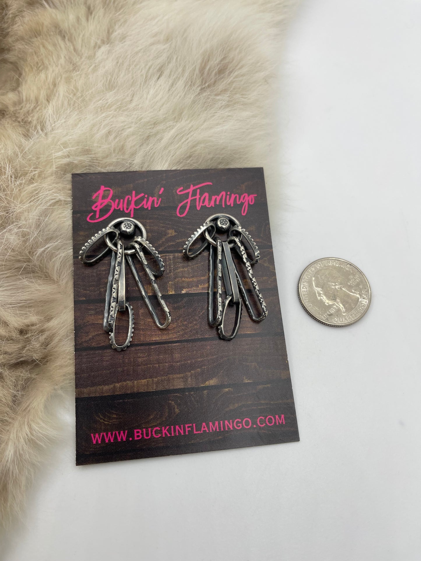 Bad Bronc Handmade Paperclip Chain Post Earrings
