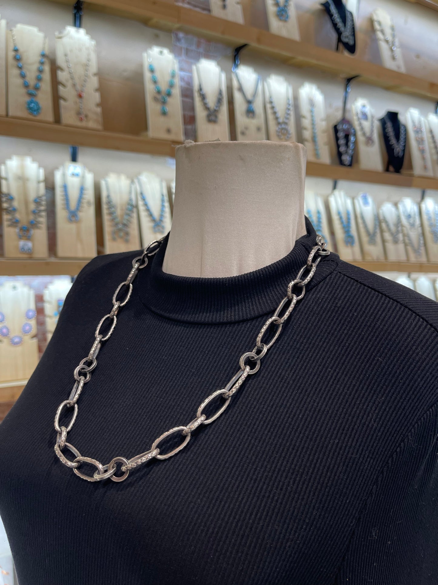 24" Heavy Silver Handmade Paperclip Chain Necklace by Bad Bronc