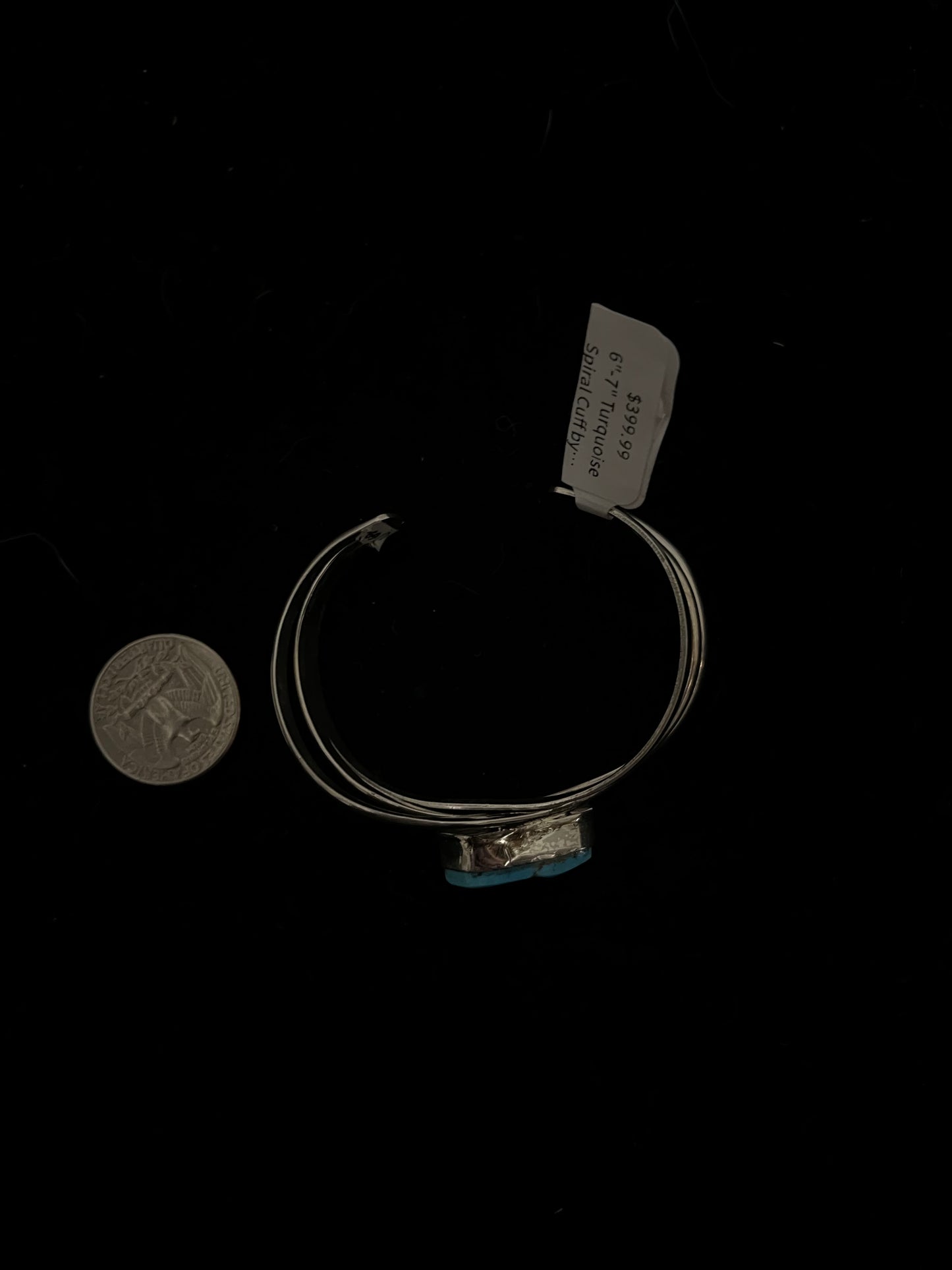6"-7" Turquoise Spiral Cuff by Charlene Yazzie, Navajo