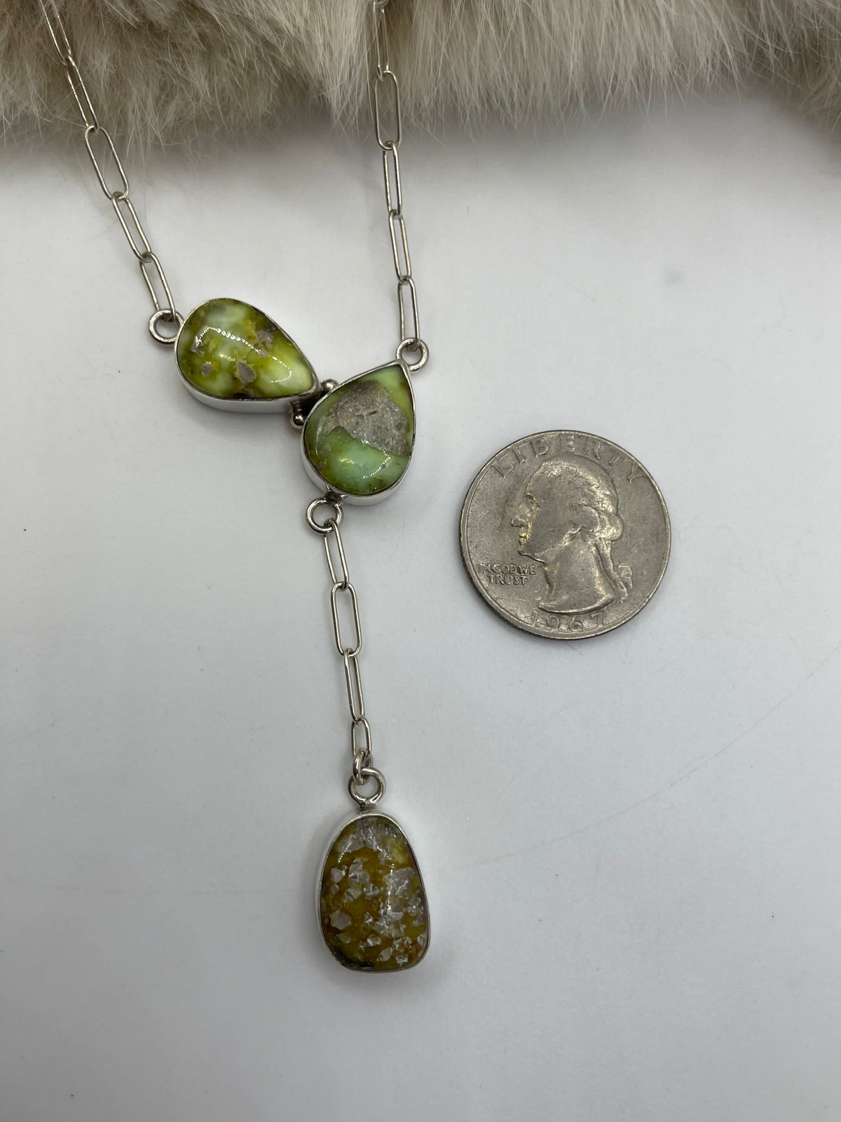 18" 3 Stone Palomino Turquoise Necklace
