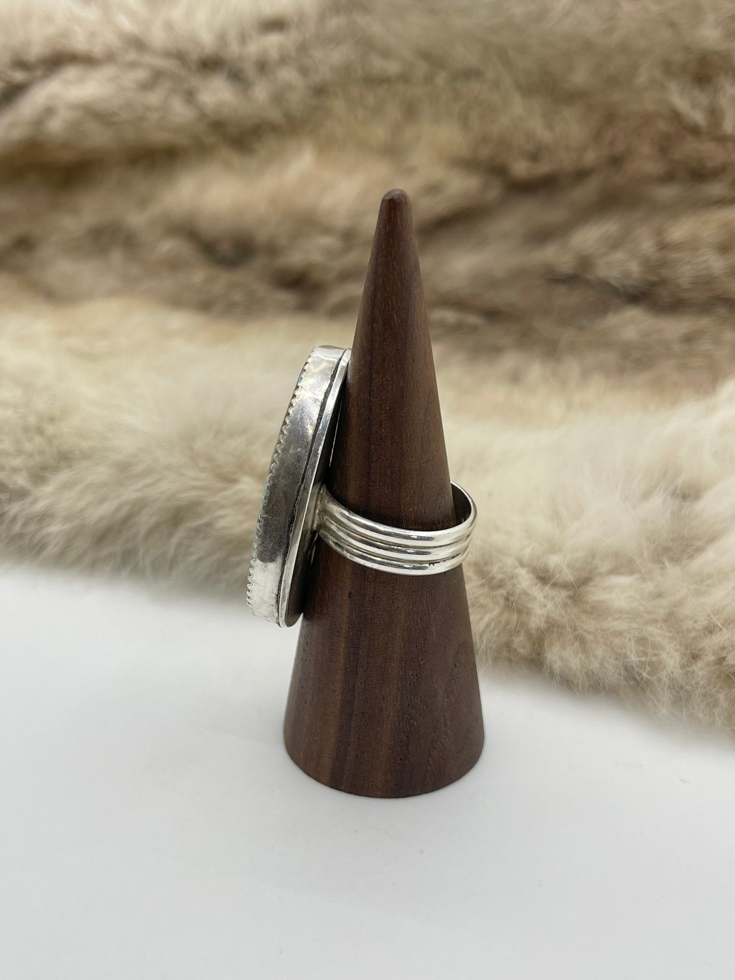 8.5 #8 Turquoise Ring by Carrie Cannon, Kiowa