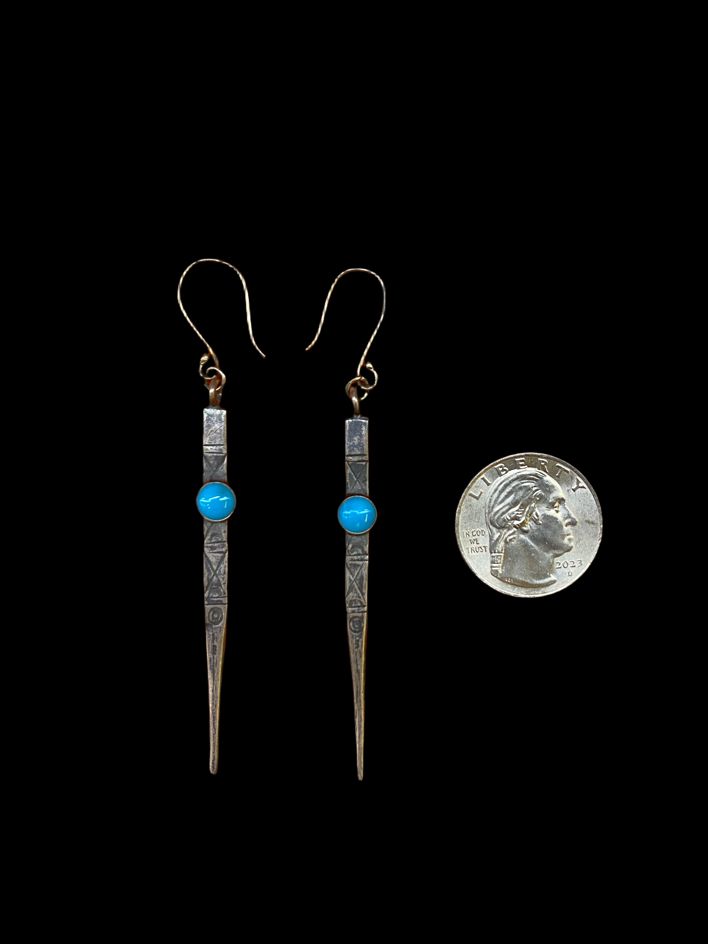 Sterling Silver Dangles with Sleeping Beauty Turquoise Dangle Earrings