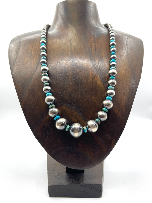 18” 13mm Handmade Navajo Pearls by Bryannen Halwood, Navajo