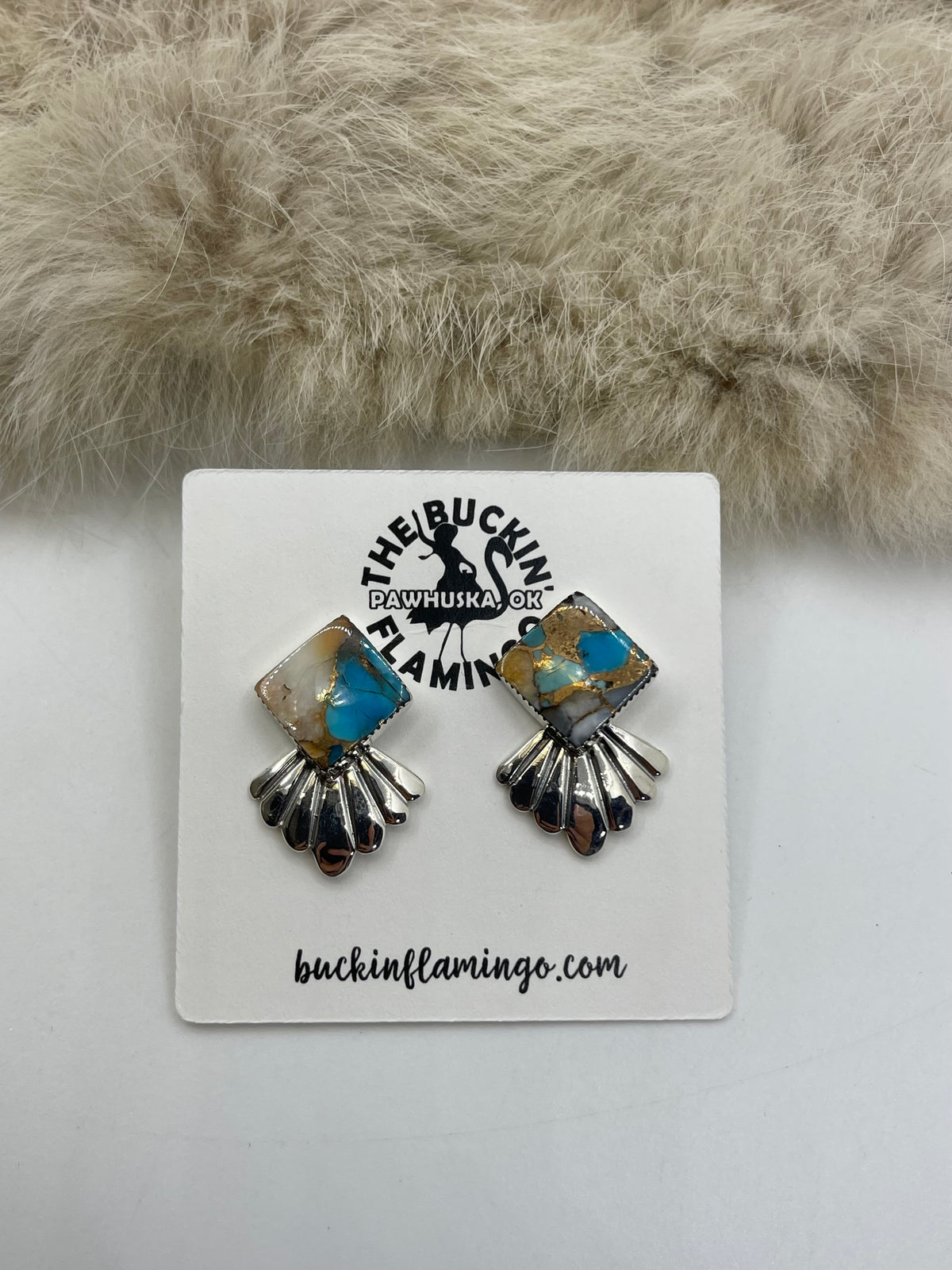 Orange Crush Earrings by Sadie Jim, Navajo