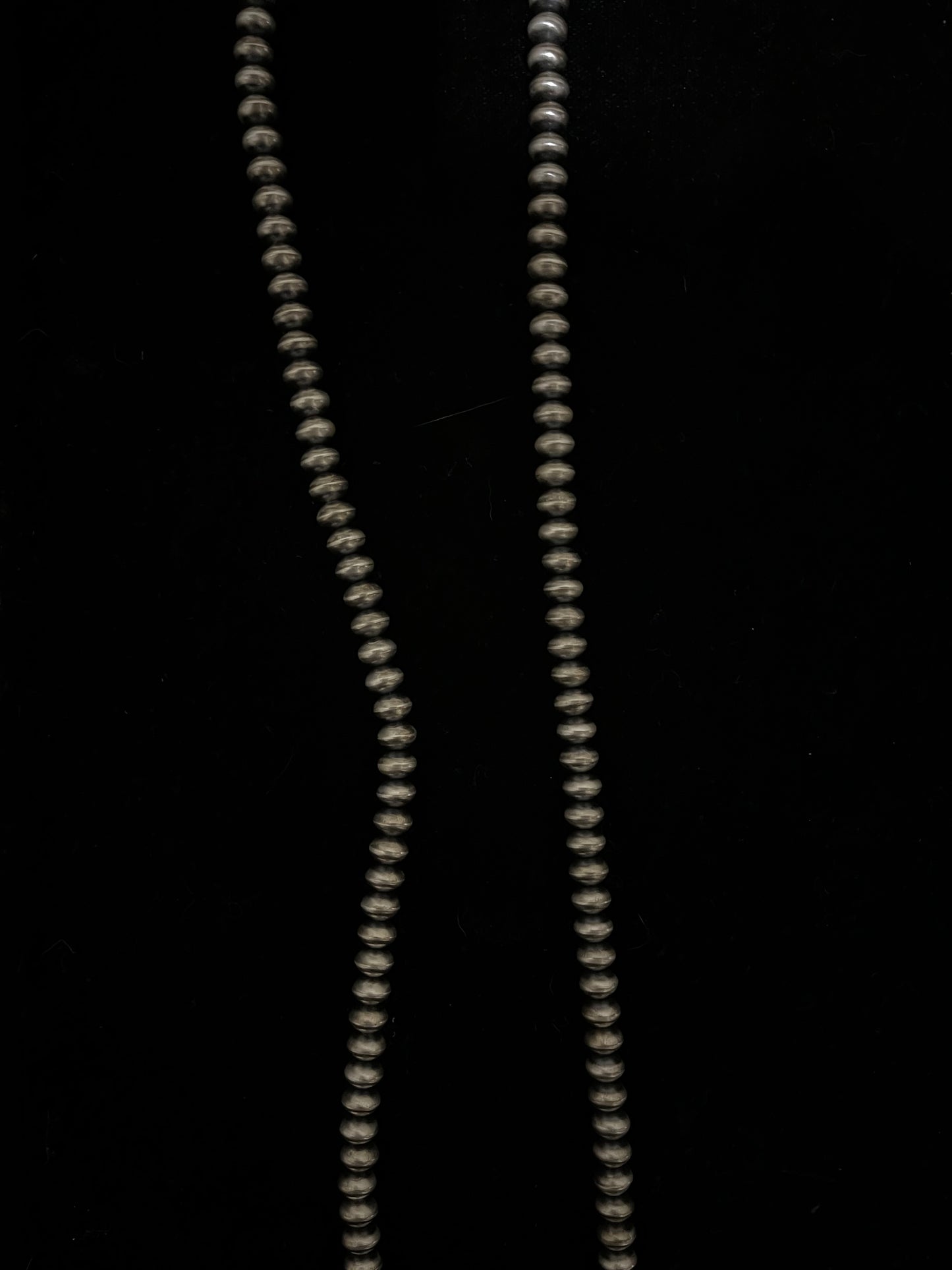 36" 8mm Handmade Navajo Saucer Pearls Necklace by Bryannen Halwood, Navajo