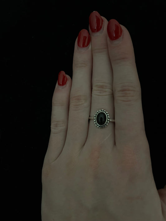 9.0 Black Onyx Oval Ring