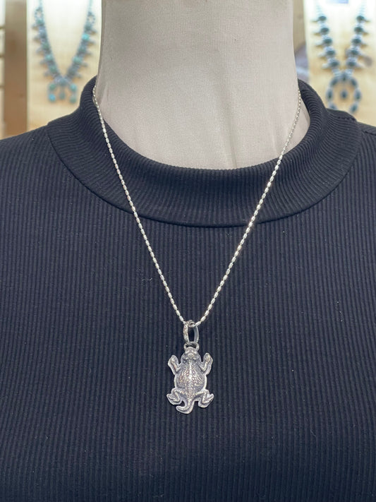 18” 8.5mm Bail Horny Toad Pendant by Bad Bronc