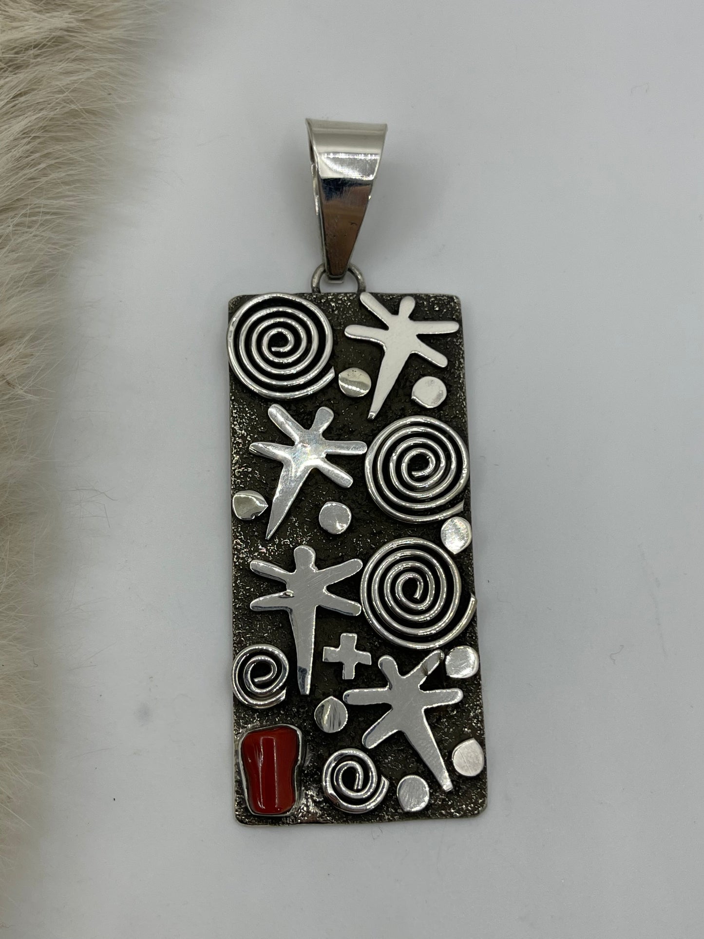 Red Coral Pendant with 10mm Bale by Alex Sanchez, Navajo