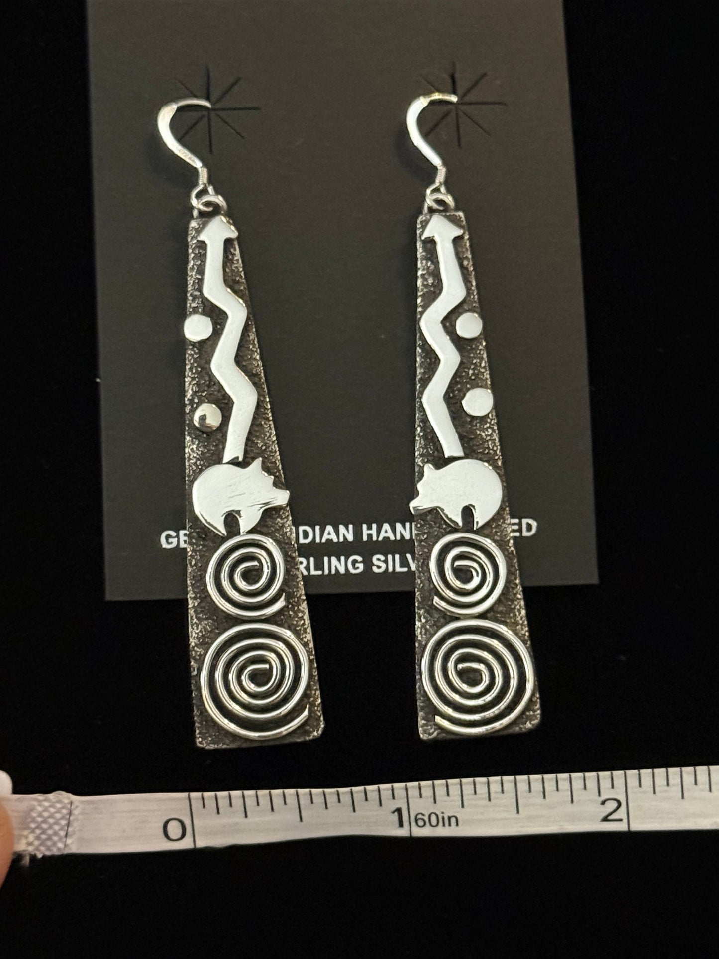Tee Pee Petroglyph Earrings by Alex Sanchez, Navajo