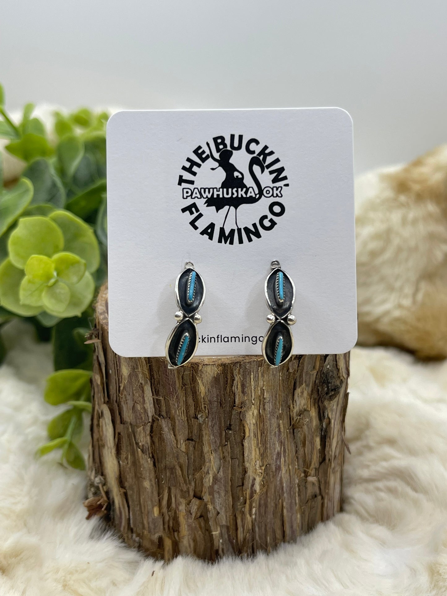 Zuni Needlepoint Hoop Earrings By Fernando Othole, Zuni