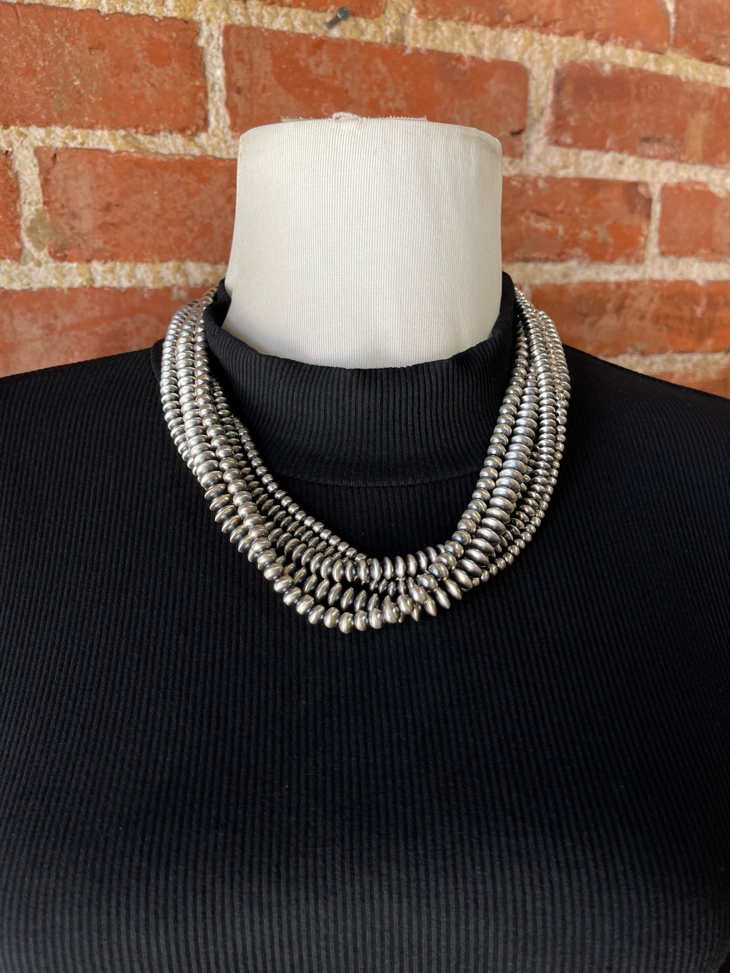 20" 5 Strand Handmade Navajo Pearls Necklace by Dorinda Mariano, Navajo