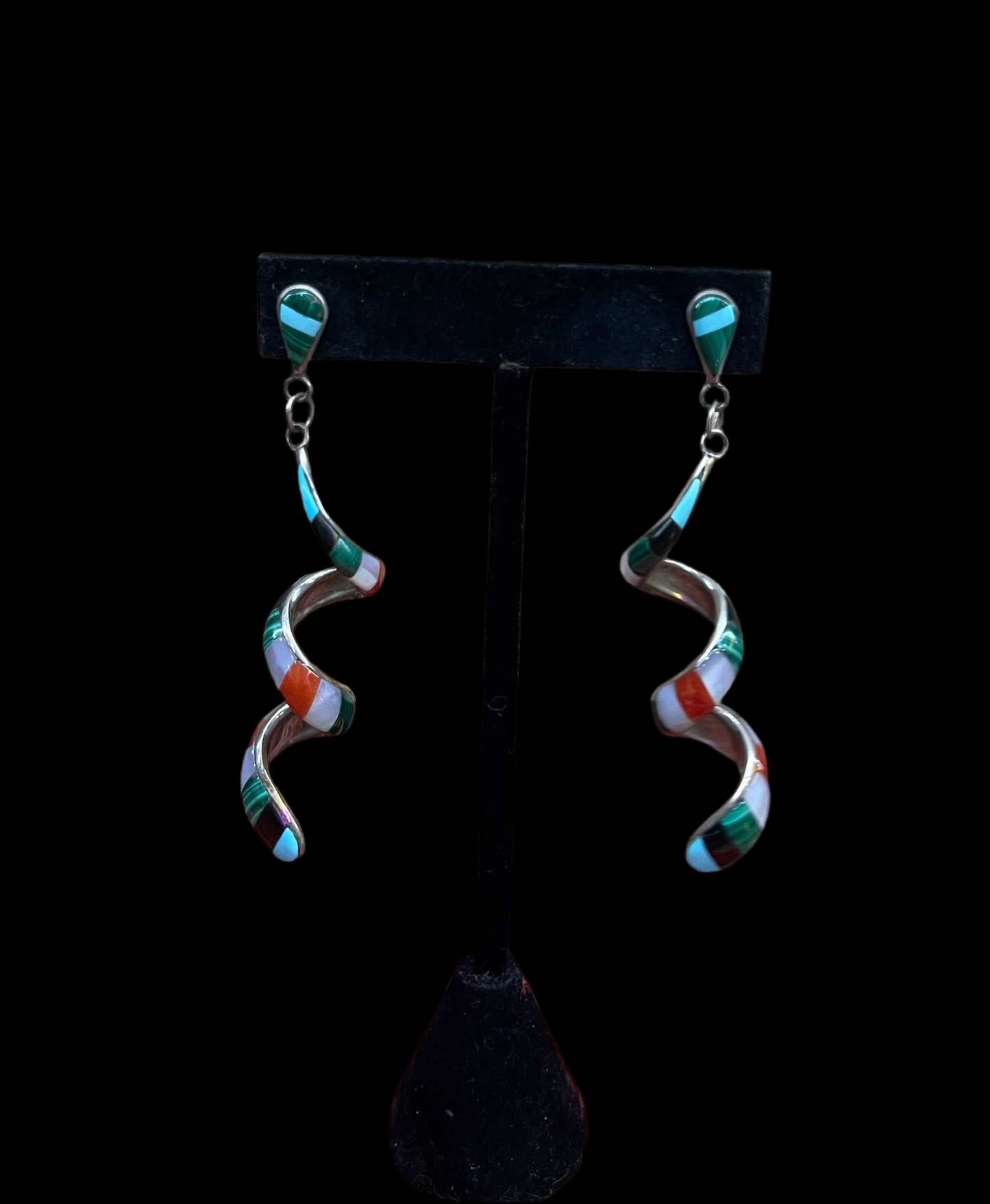 Vintage Spiral, Zuni Made Dangles