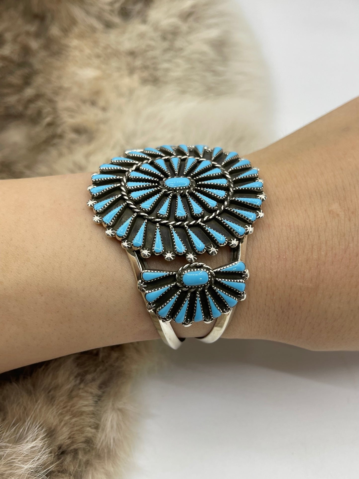Petit Point Zuni Ring & Cuff Set by Carlos Tsipa, Zuni