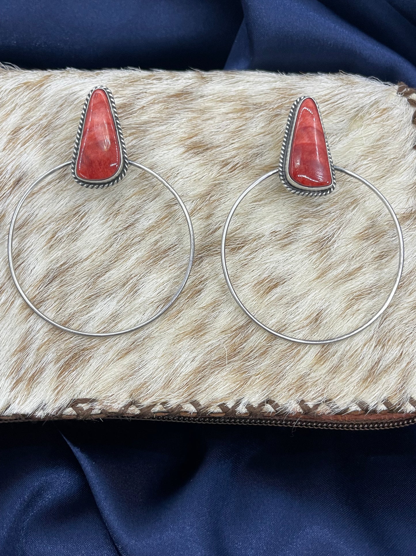 Red Spiny Oyster Shell Earrings
