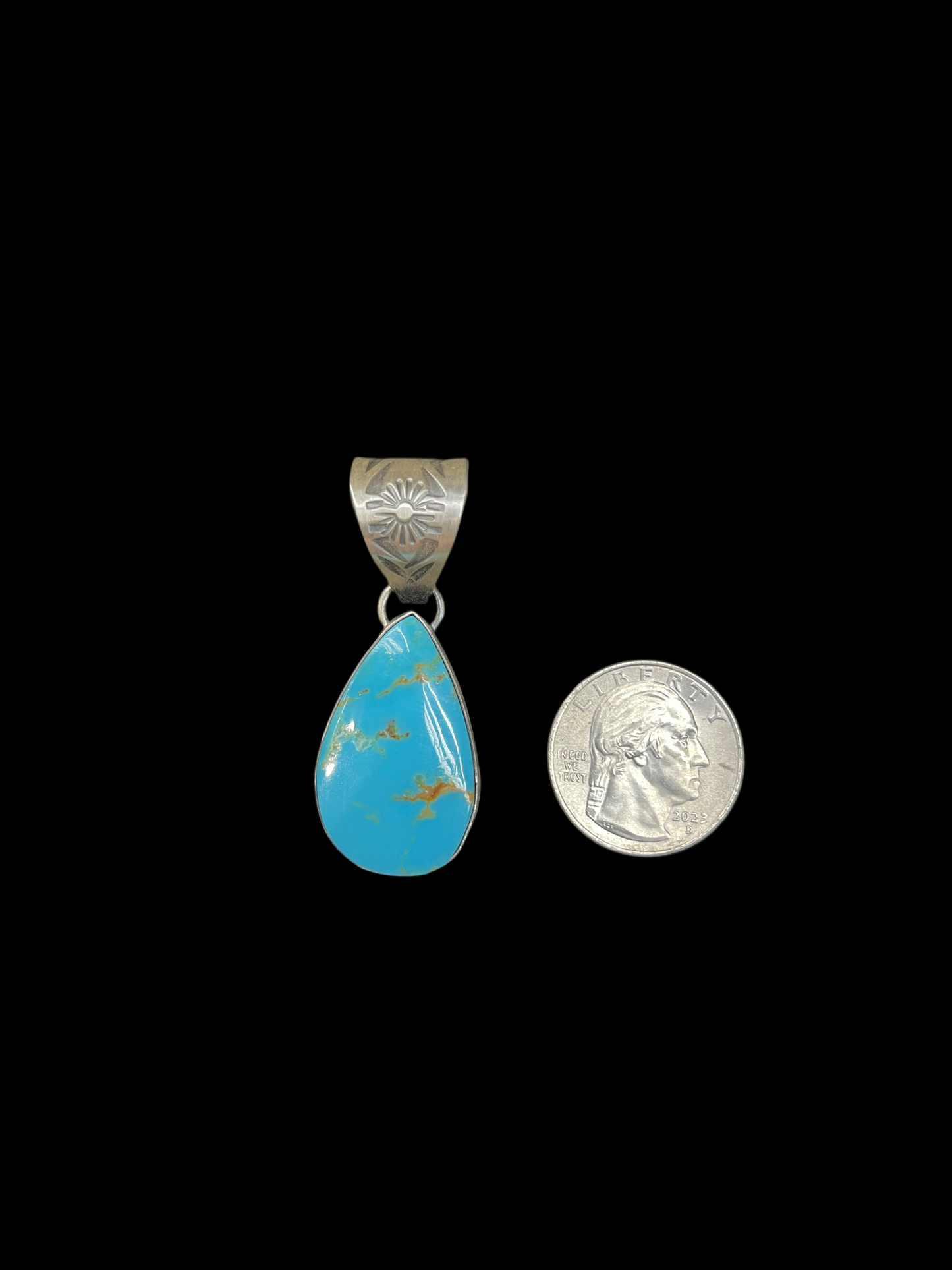 White Water Turquoise Pendant by Steven Nez, Navajo