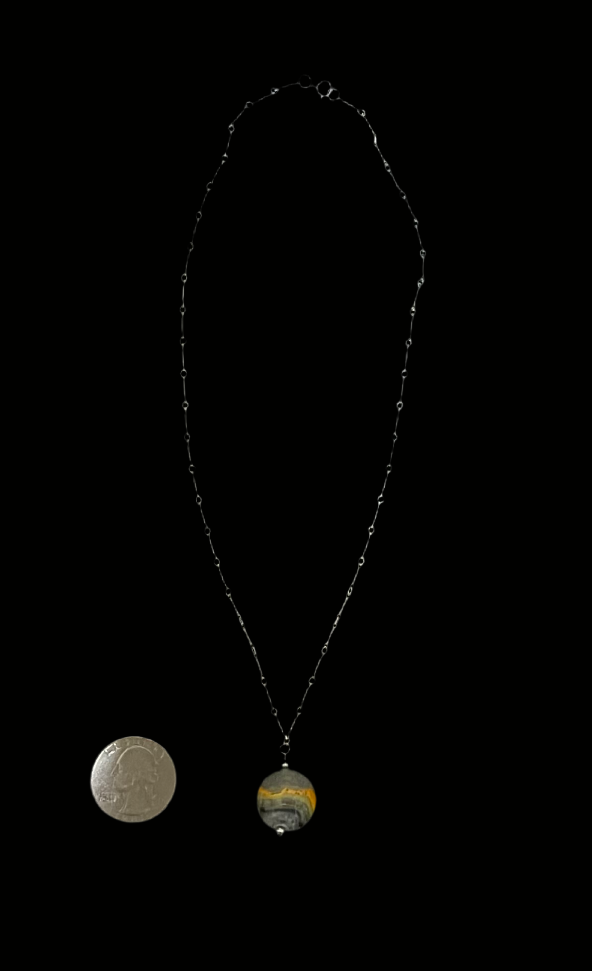 16" Necklace with 18mm Bumblebee Jasper Drop