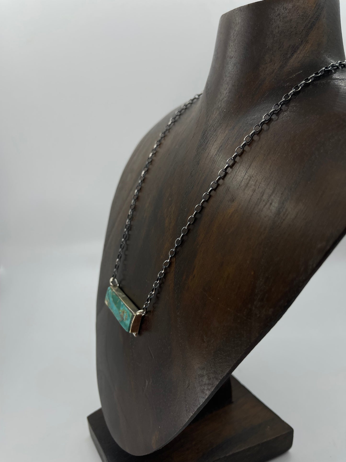 16" Kingman Turquoise Bar Necklace by Steve Francisco, Navajo