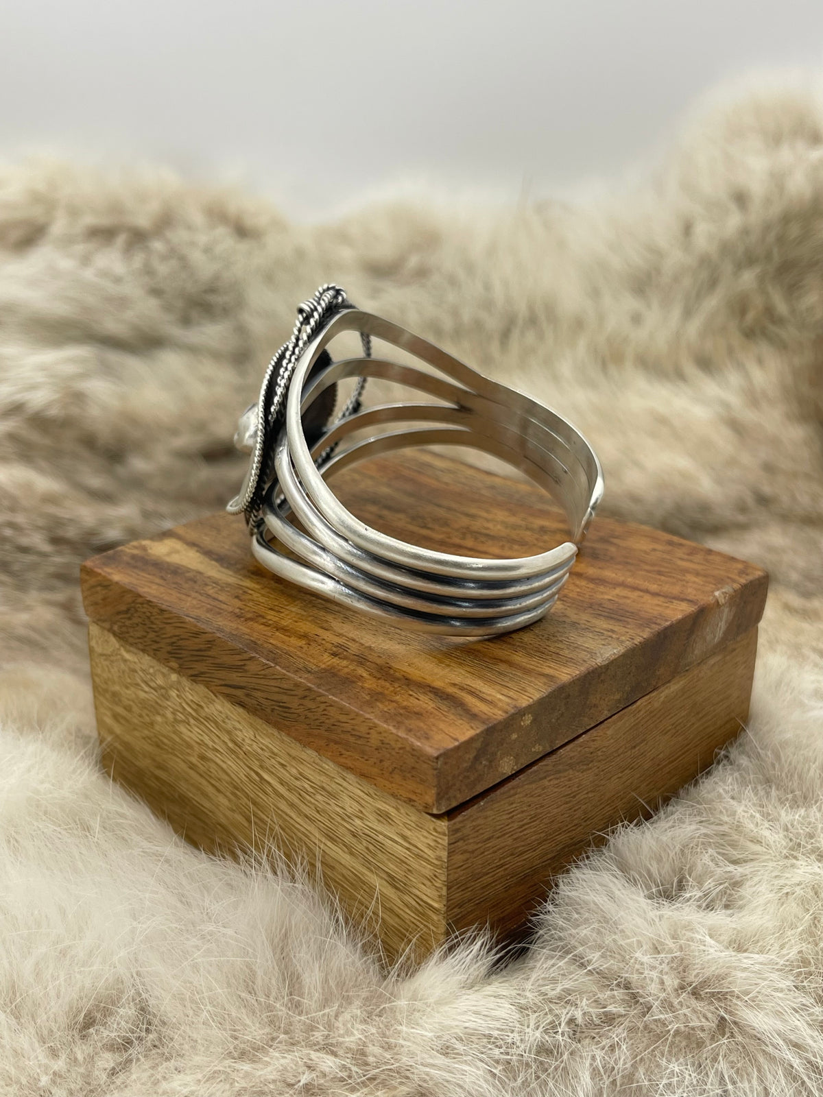6.5”-7.5” Cowboy Hat & Rope Cuff by Davey Morgan, Navajo
