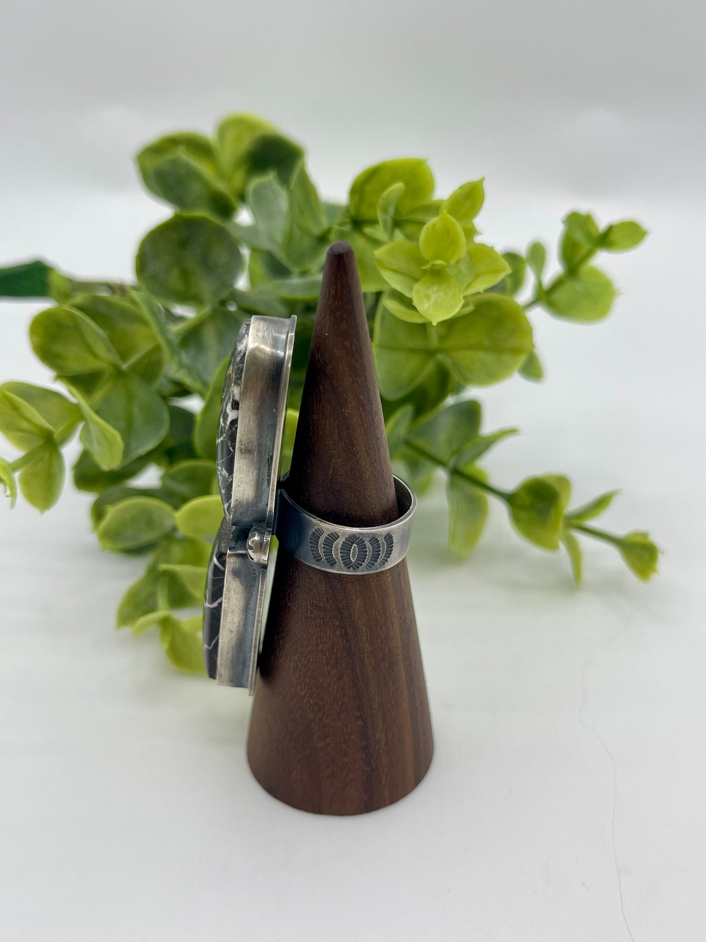 6.5 2 Stone White Buffalo Ring