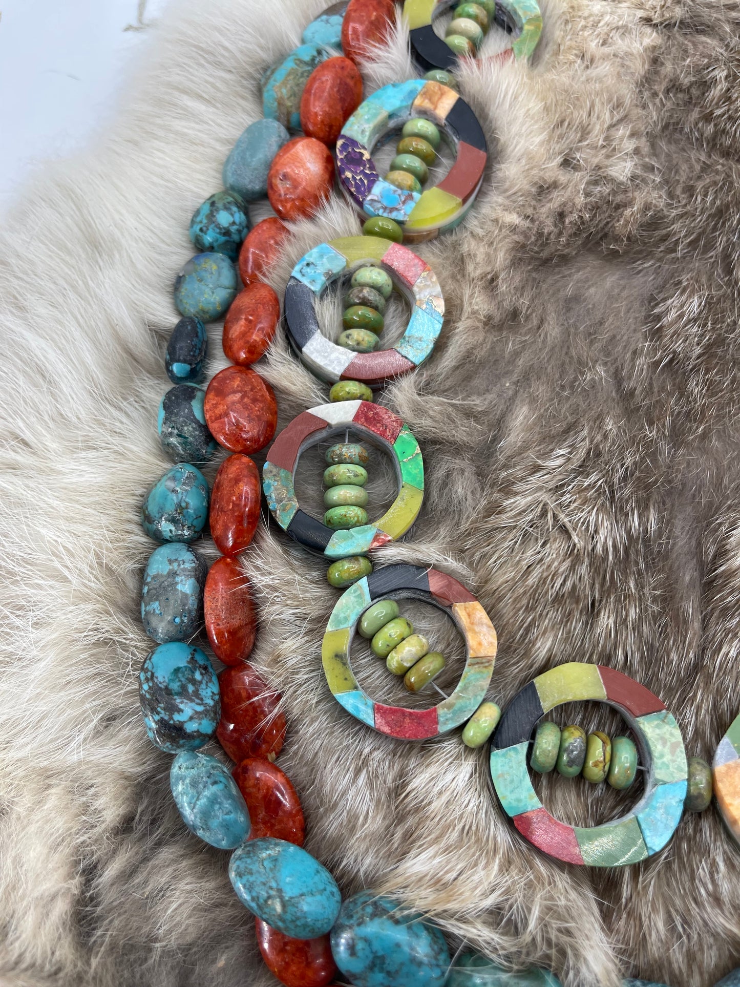 3 Strnad Multi Stone Necklace & Earring Set by Jolene Bird, Santo Domingo