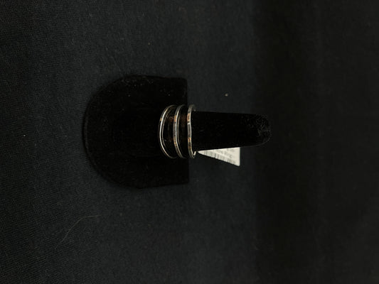 6.0 Sterling Silver 2 Row Ring by Tom Hawk, Navajo
