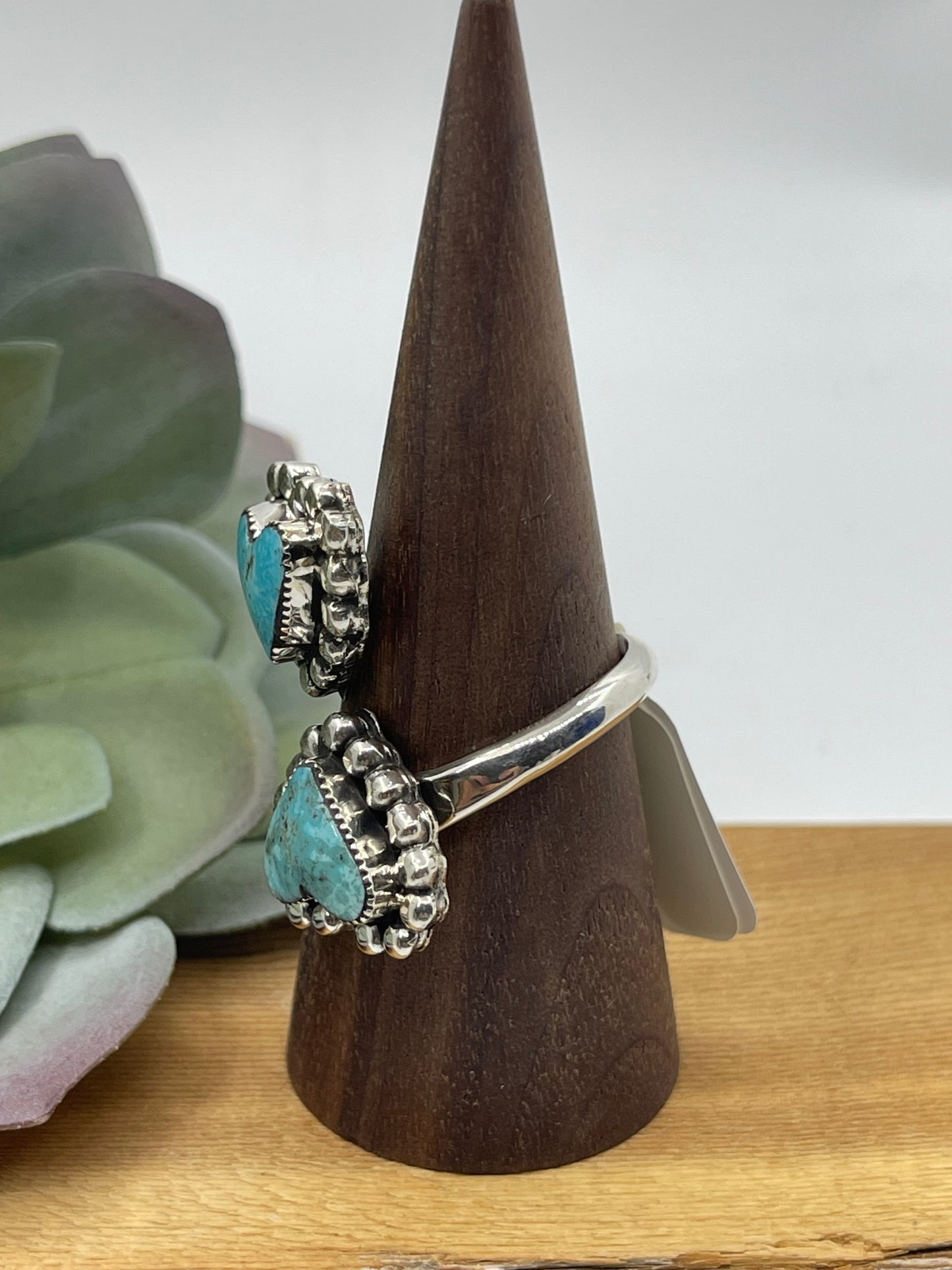 10.0 2 Stone Heart Ring by Arlene Lewis, Navajo