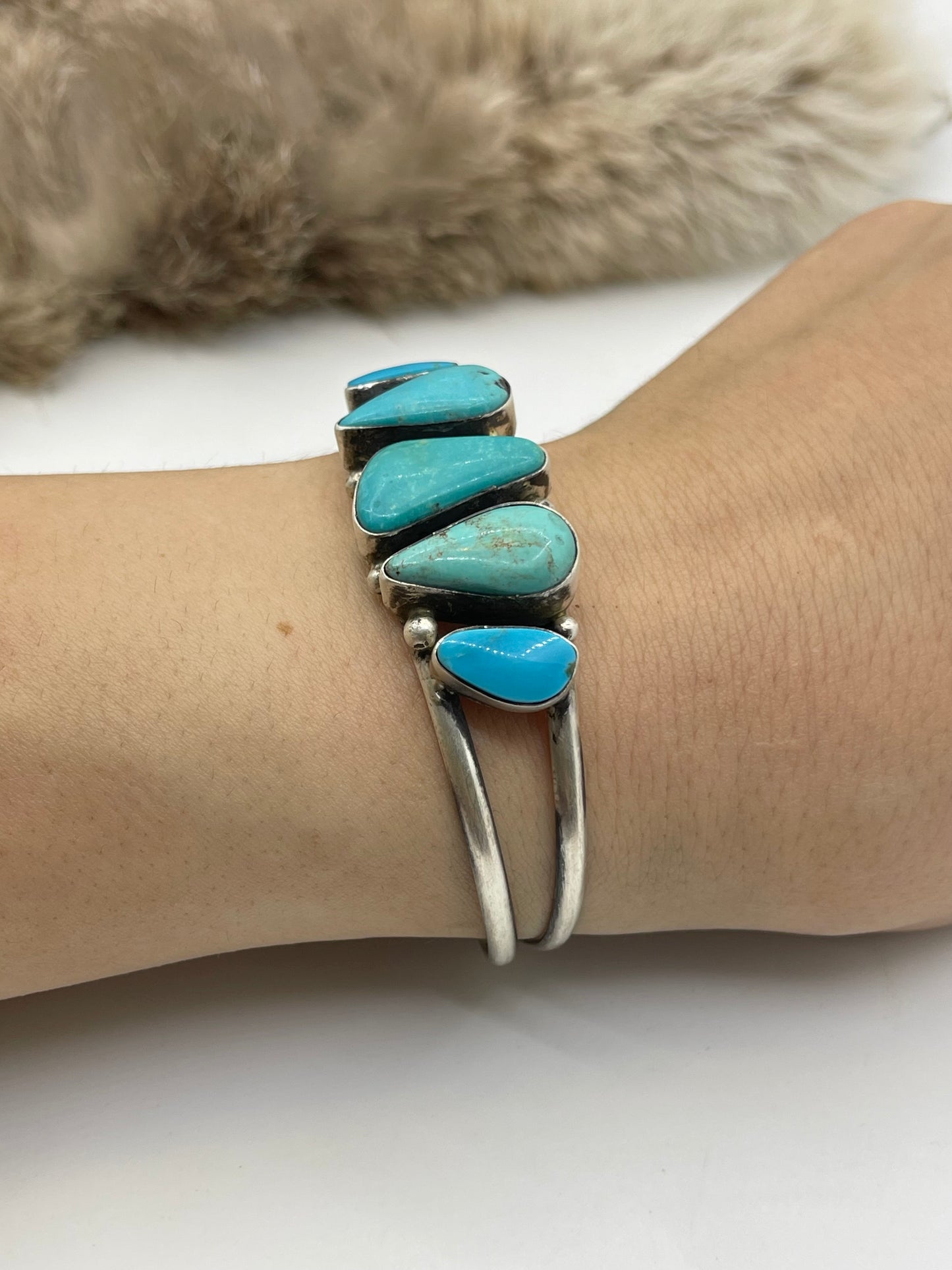5.5”-7” Kingman Cuff by Augustine Largo, Navajo