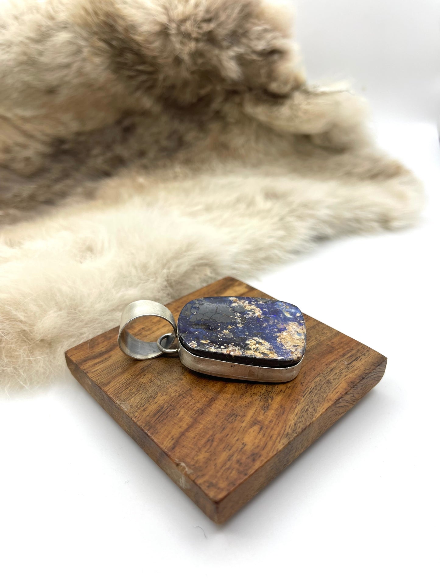 Natural Boulder Opal with 15mm bail by Harold Joe, Navajo