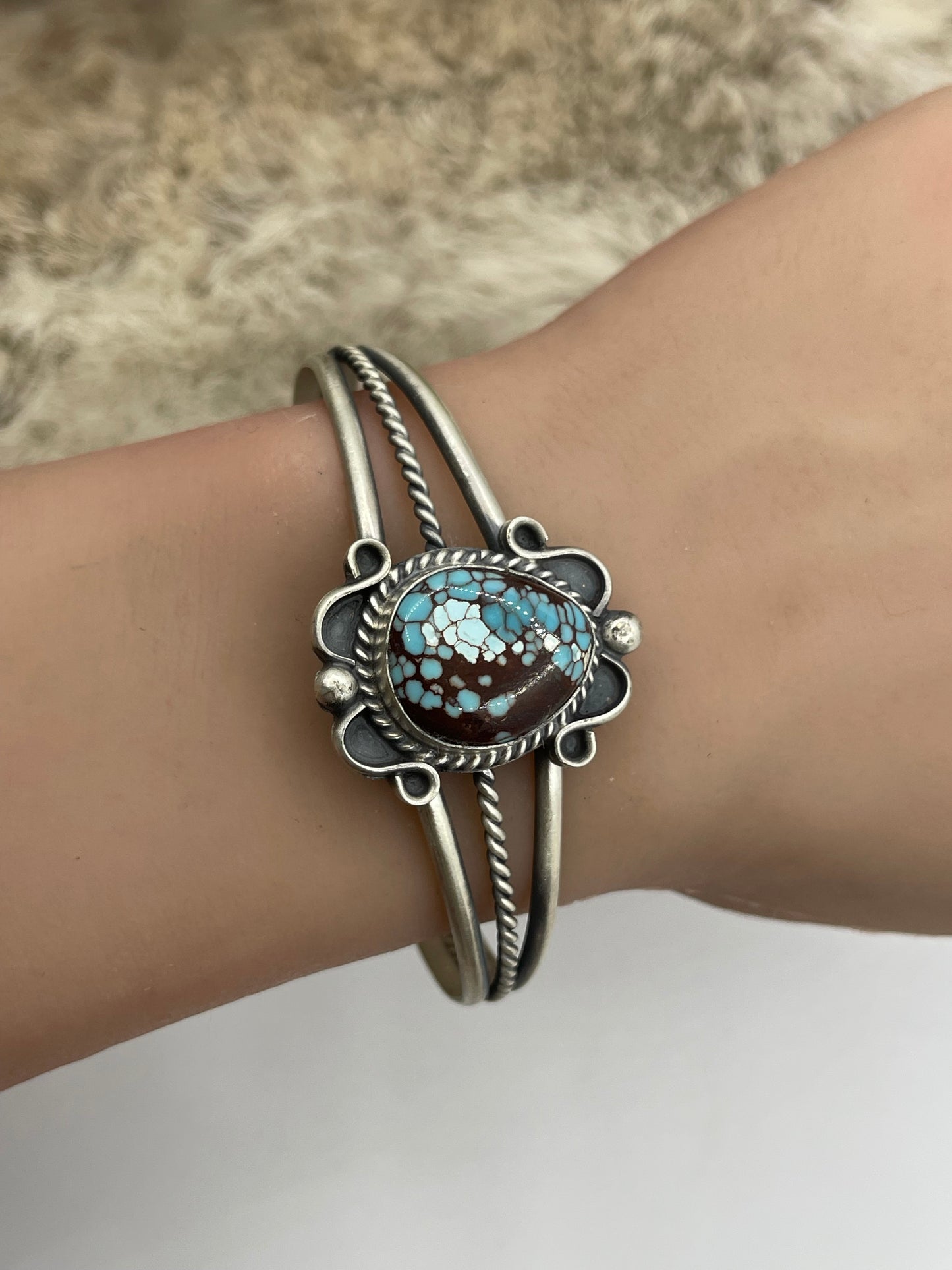 5.5”-7.25” Golden Hills Turquoise Cuff by Thompson Piaso, Navajo