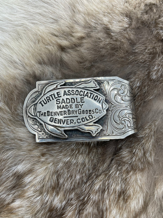Solid Sterling Silver Engraved Money Clip Turtle Association by Bad Bronc