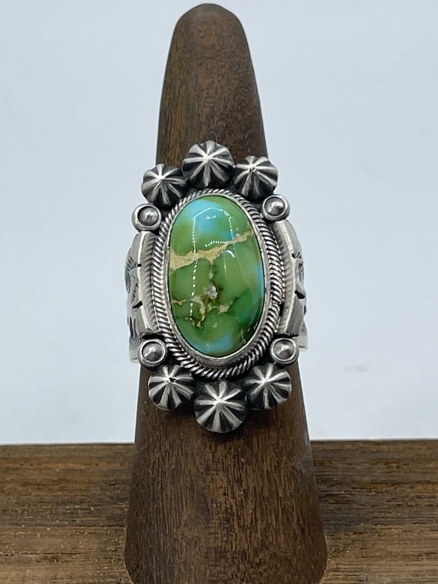 Sonoran Gold Turquoise Ring by Daniel Benally, Navajo