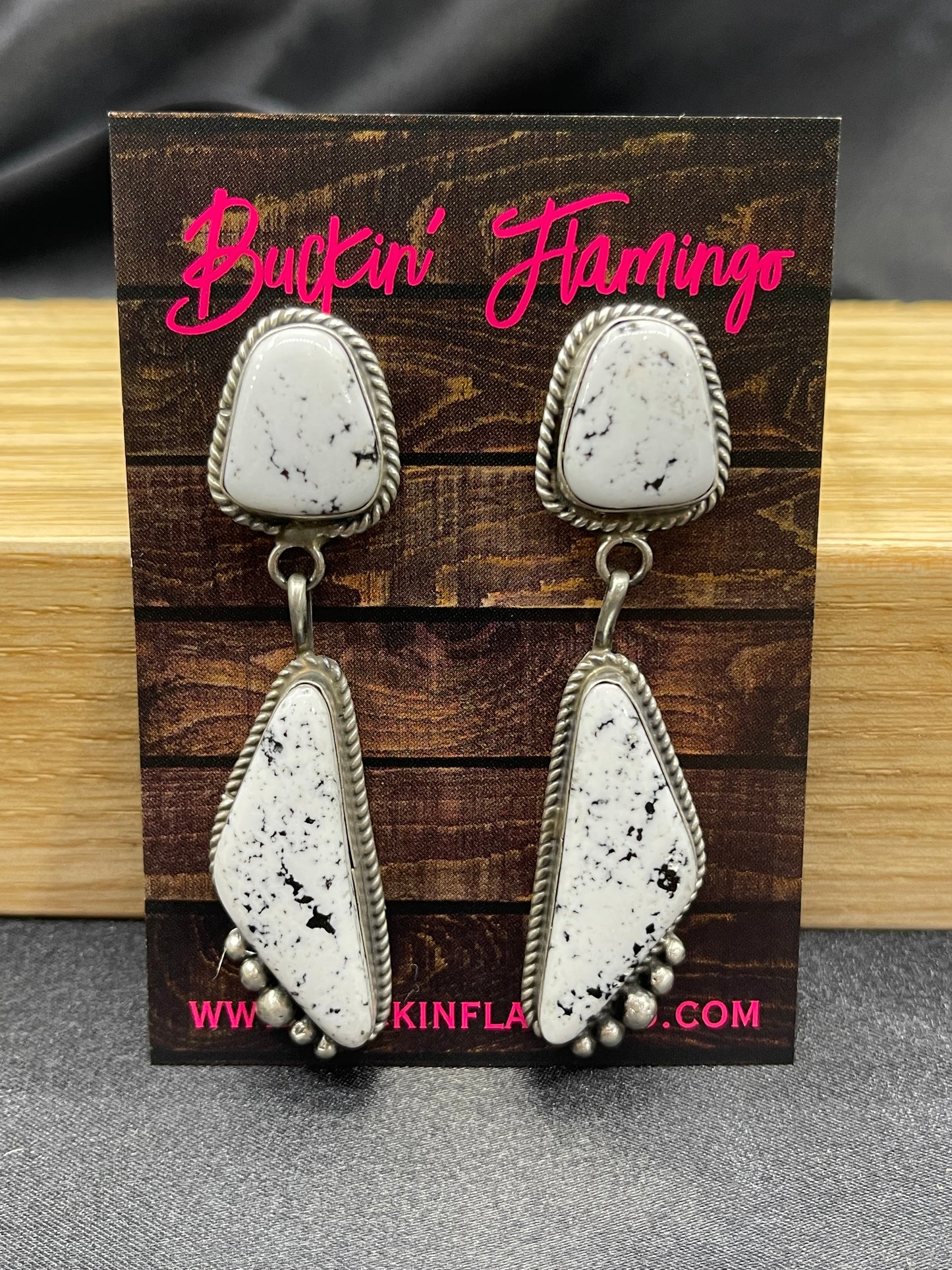 White Buffalo Double Dangle Earrings