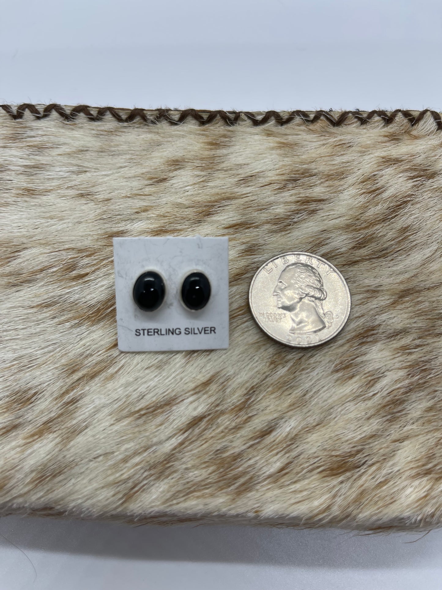 Black Onyx Oval 7.5 mm Post Earrings