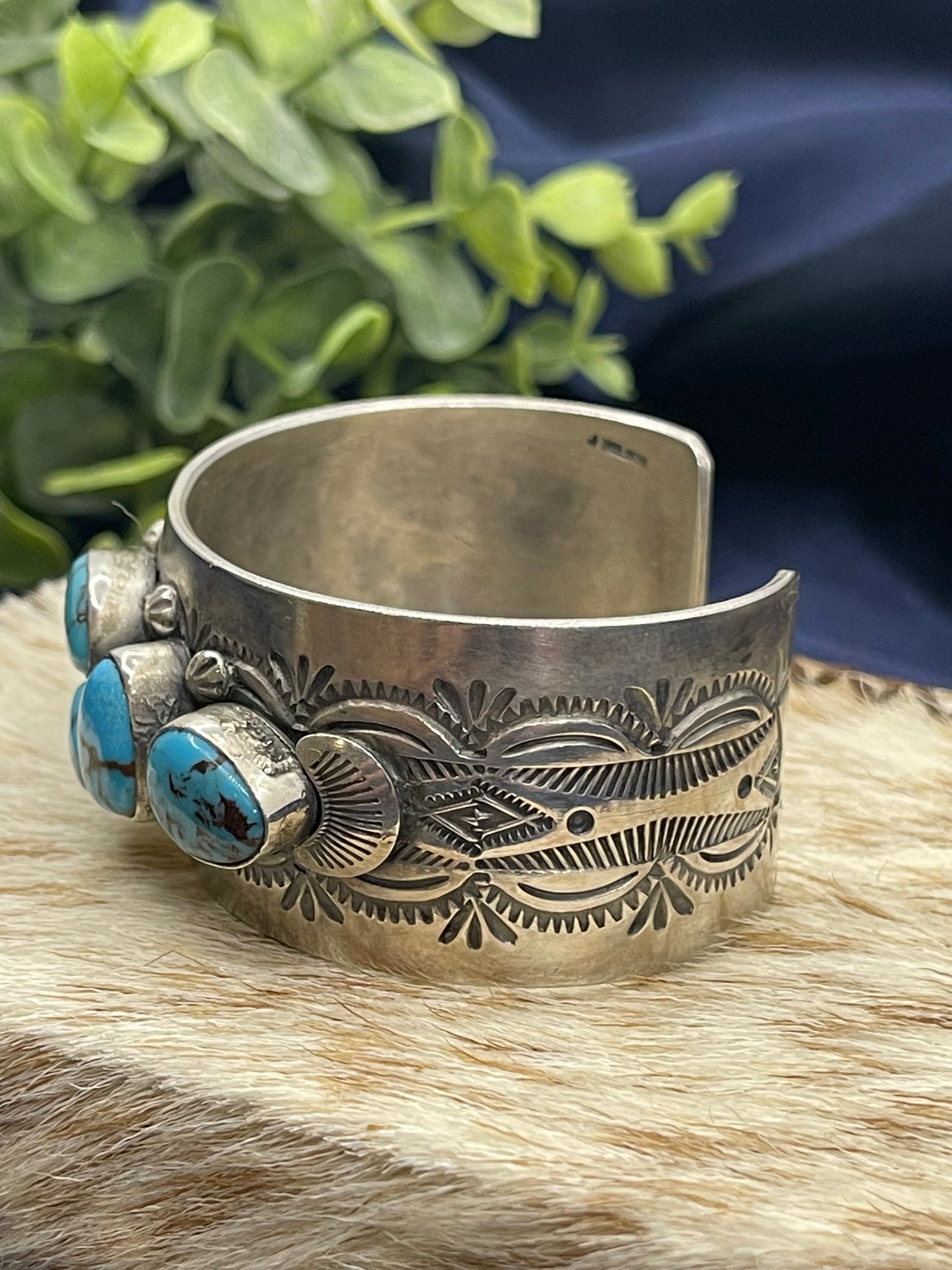 7" 6 Stone Egyptian Turquoise Cuff
