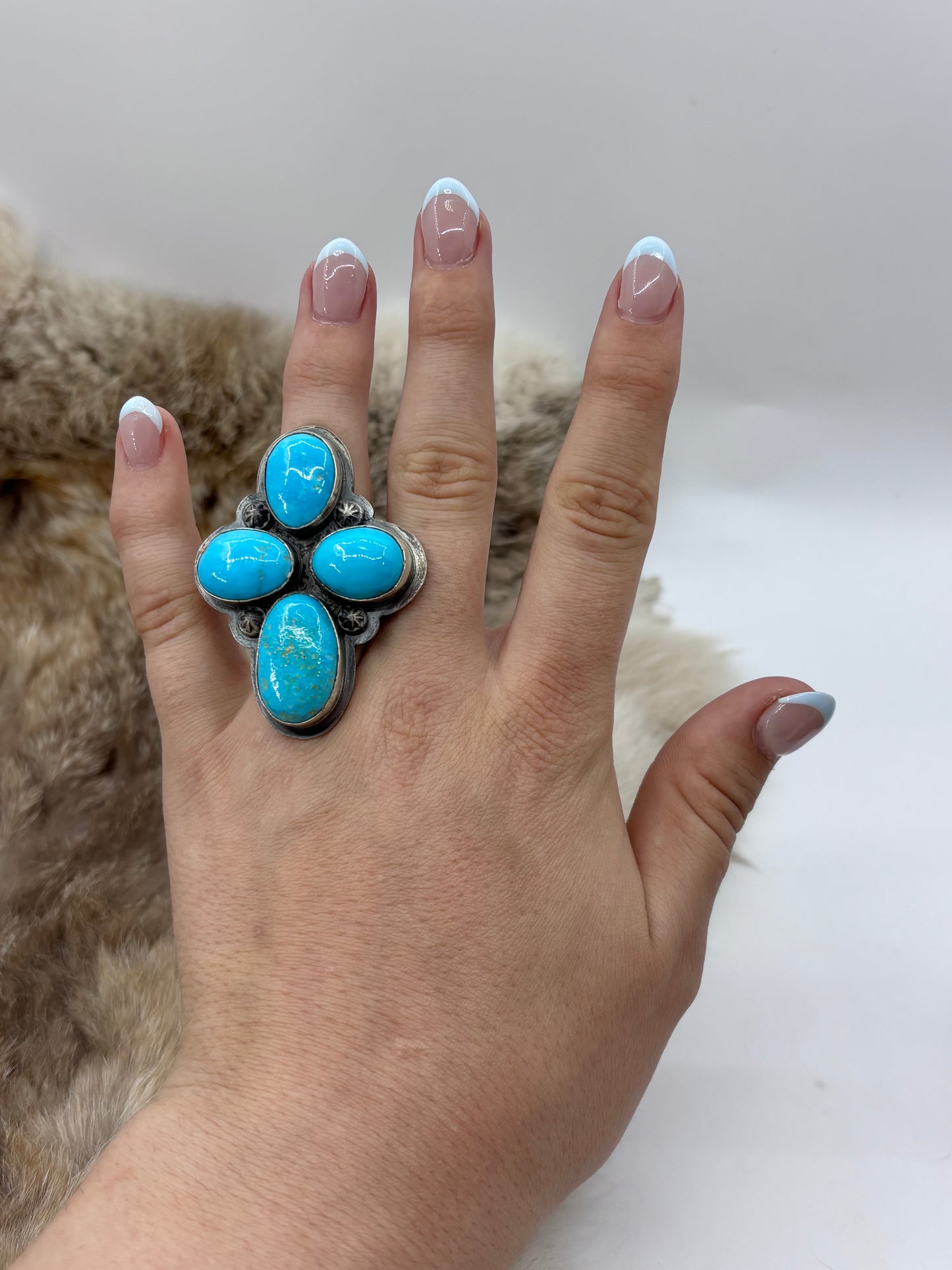 7.0 Sleeping Beauty Ring by Steven Nez, Navajo