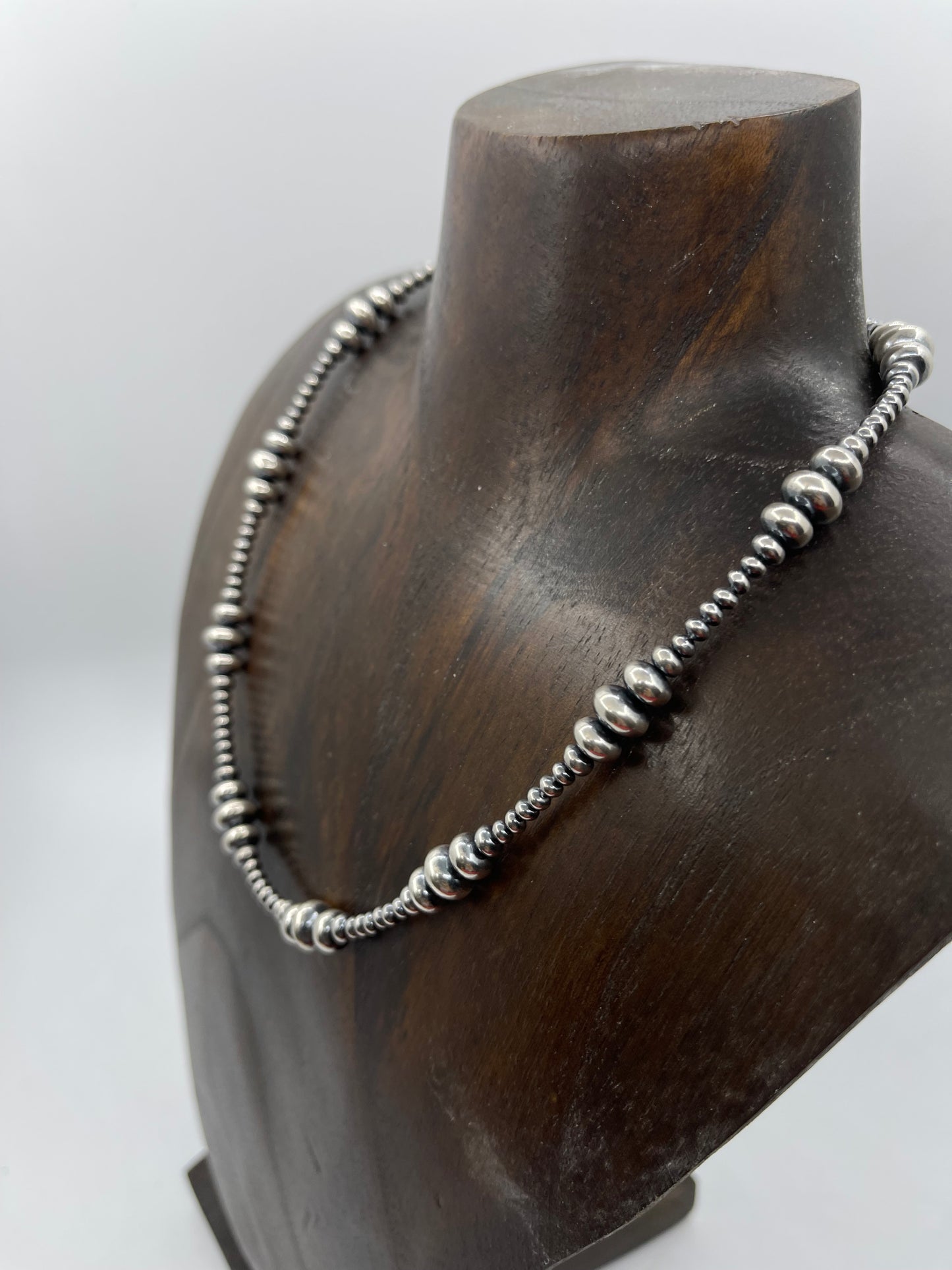 16" 3mm-8mm Varied Rondelle Navajo Pearls Necklace