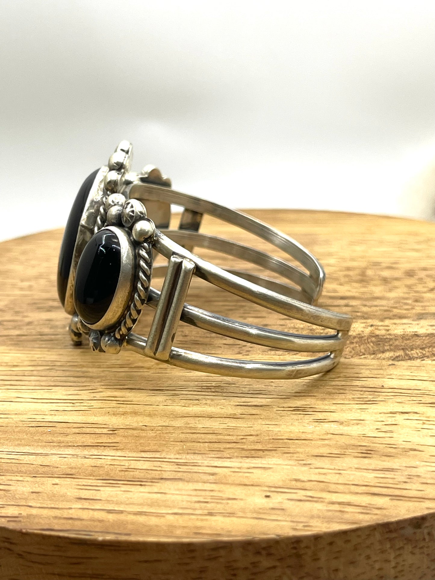 Black Onyx Cuff by Augustine Largo, Navajo