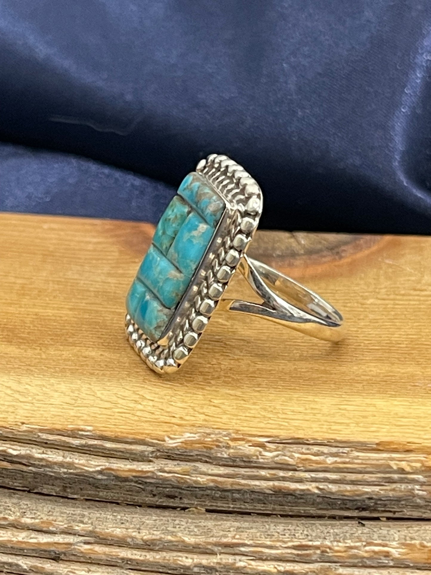 9.5 Turquoise Cobble Stone Inlay Ring