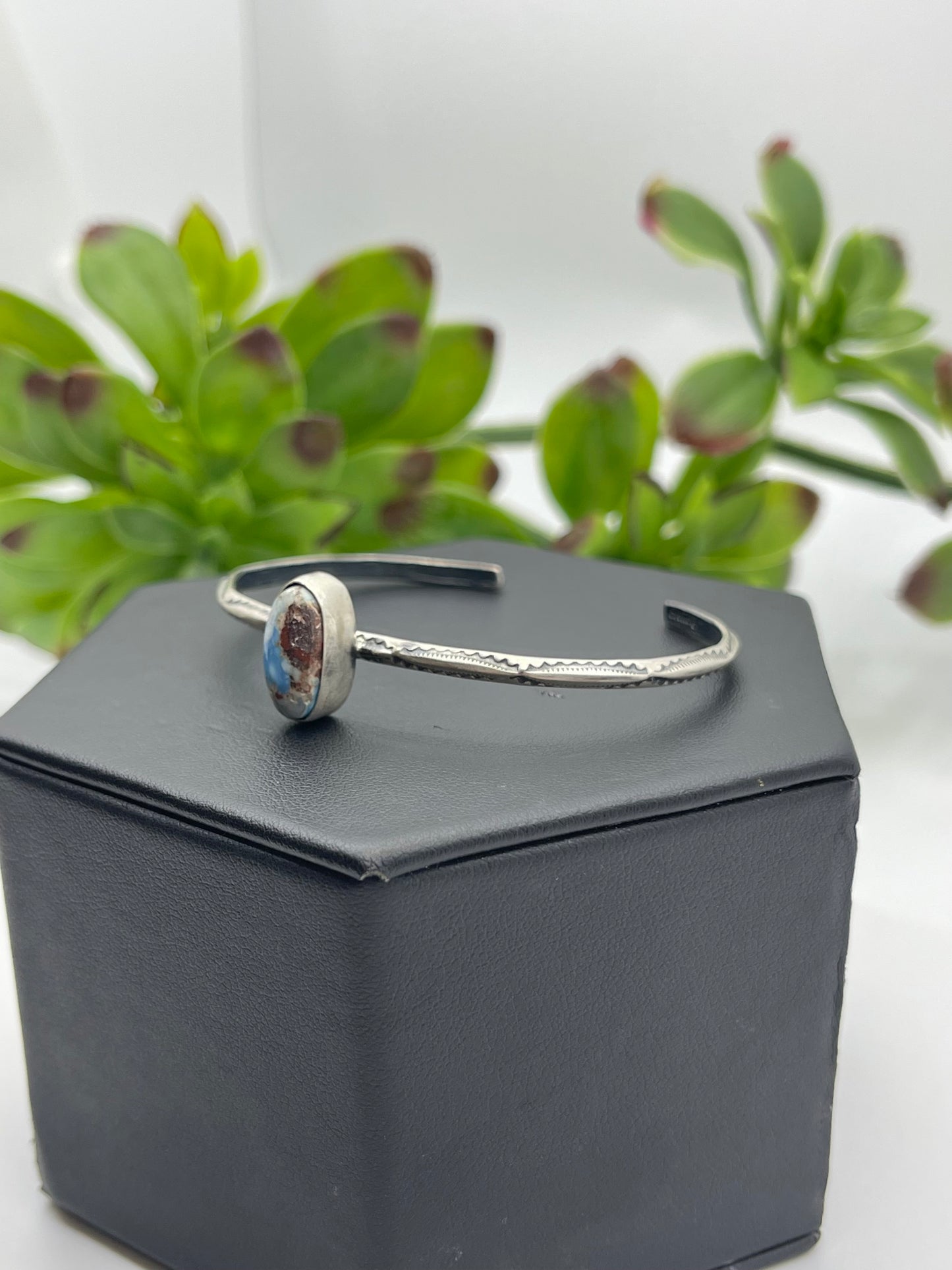 5.5" - 7" Golden Hills Turquoise Oval Stone Cuff