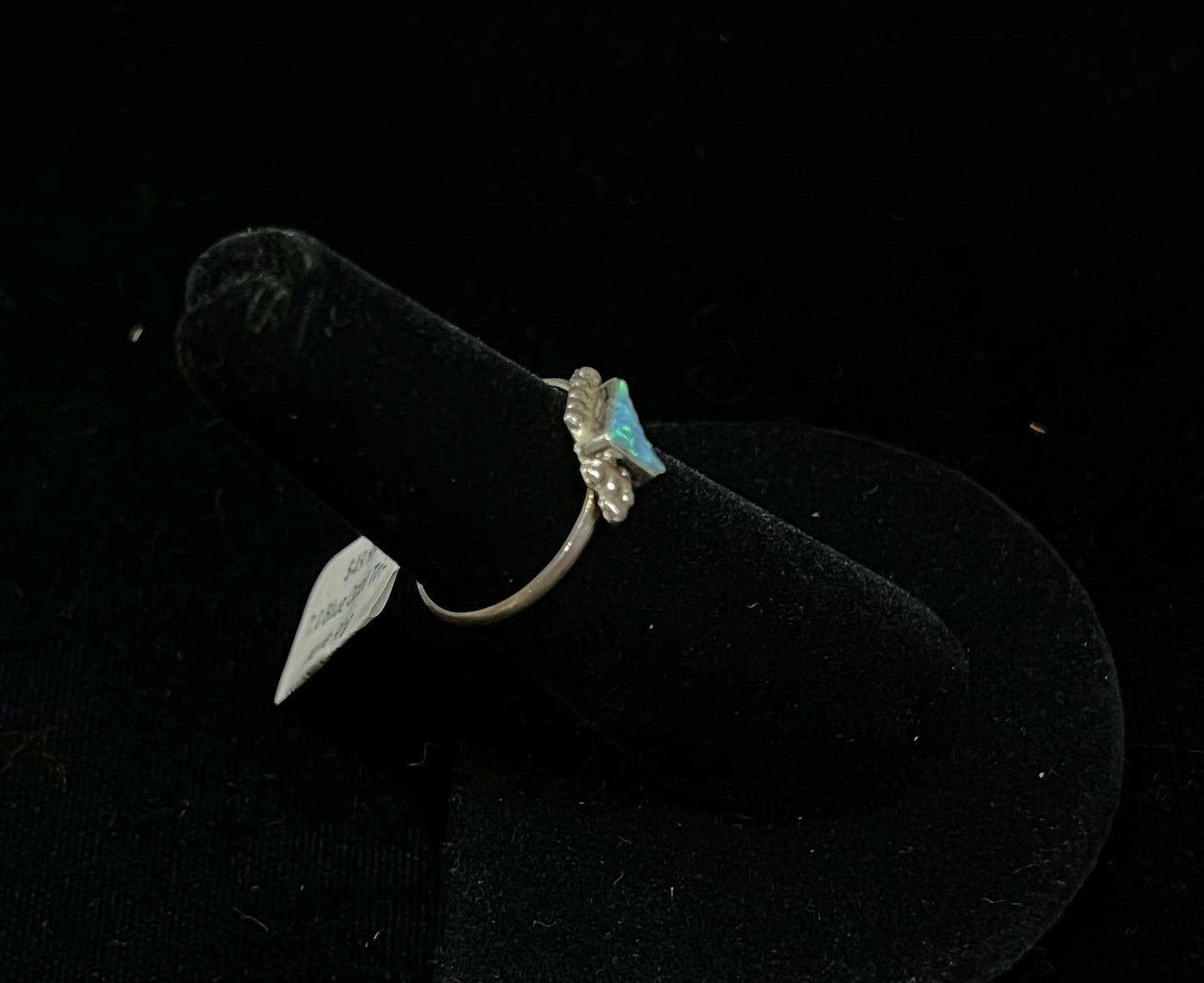 8.0 Blue Opal Triangle Ring